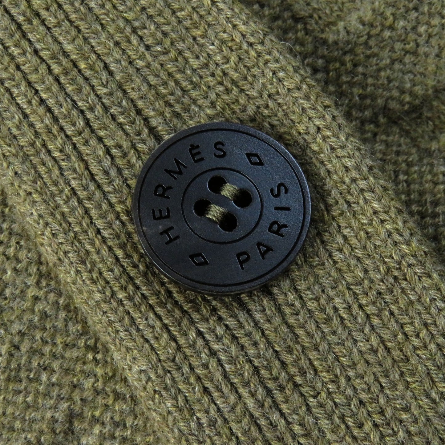 HERMES cardigan 2H2705DA wool khaki 38