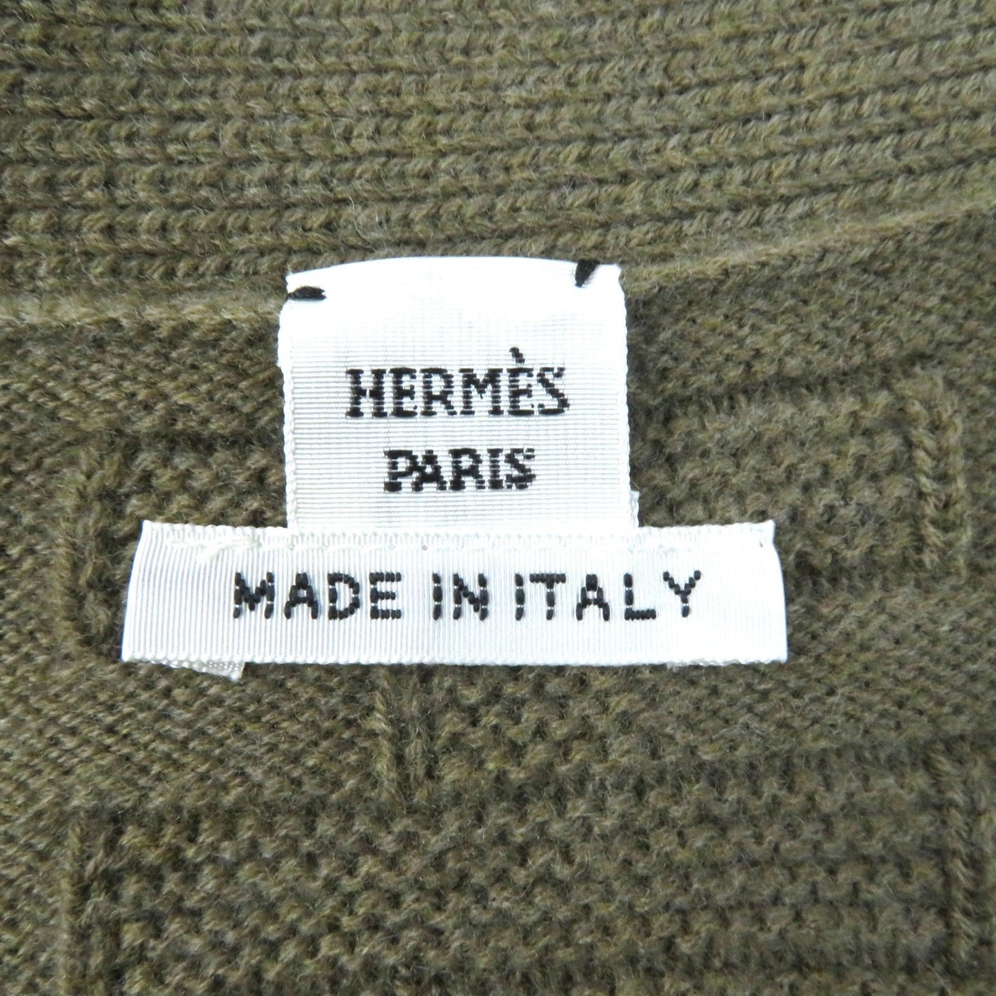 HERMES cardigan 2H2705DA wool khaki 38