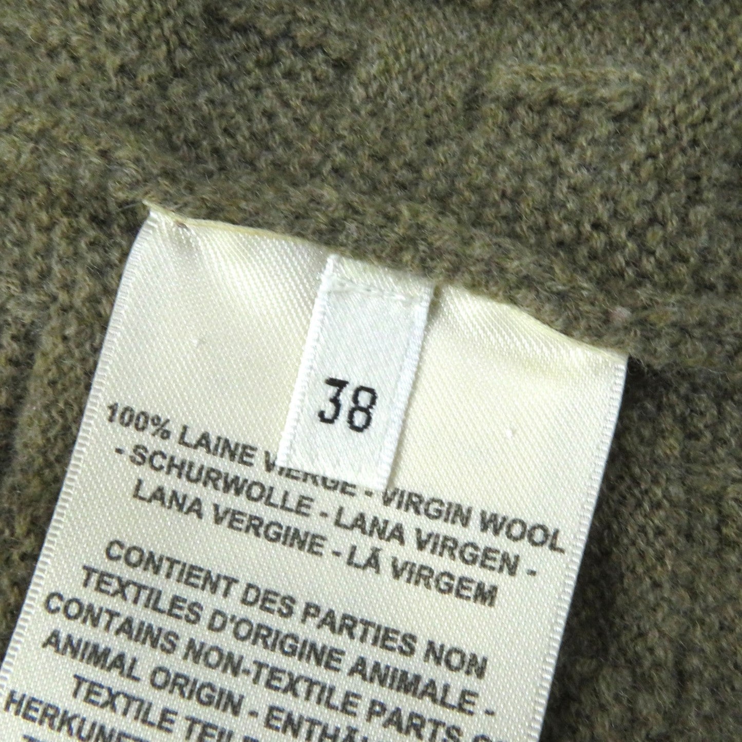 HERMES cardigan 2H2705DA wool khaki 38