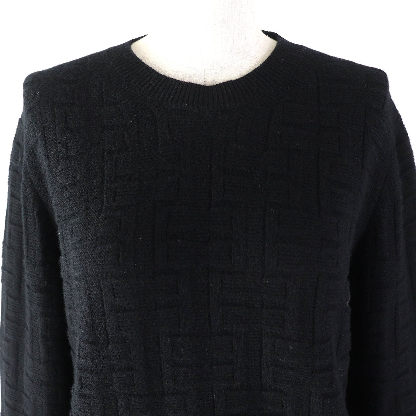 HERMES knit 2H2630DA Virgin wool black 42