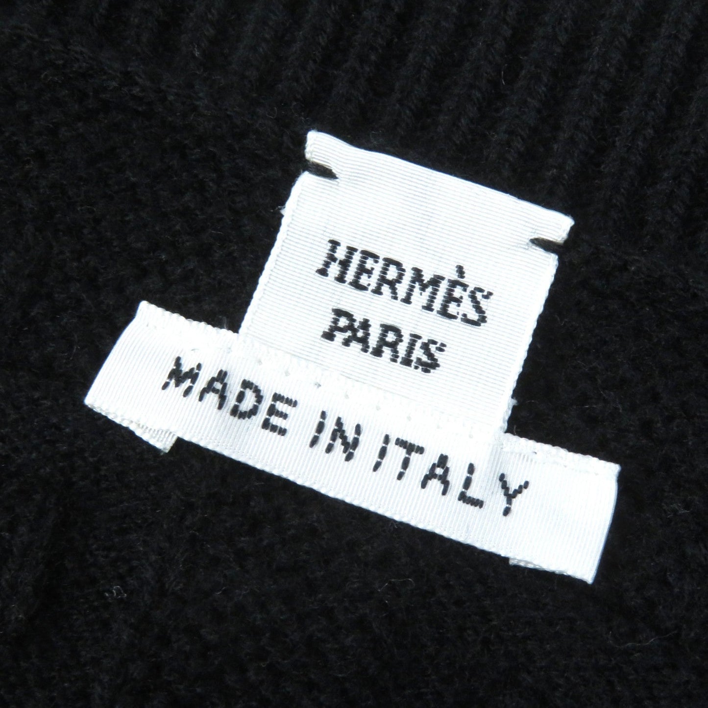HERMES knit 2H2630DA Virgin wool black 42
