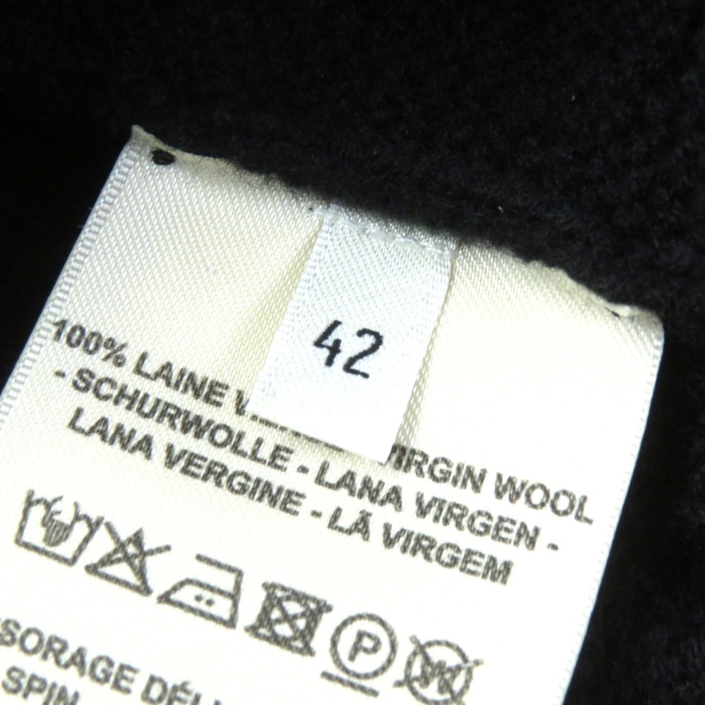 HERMES knit 2H2630DA Virgin wool black 42