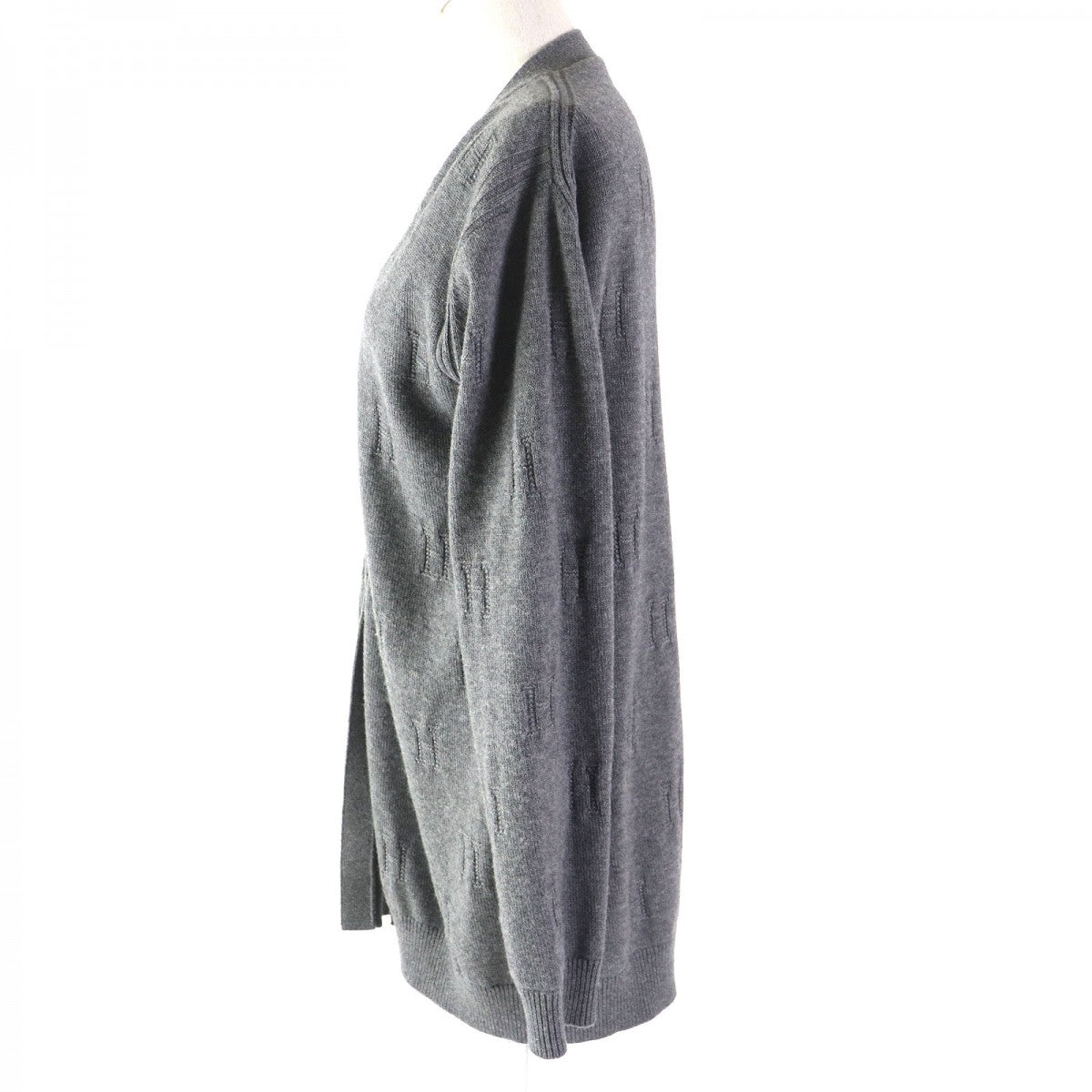 HERMES cardigan 97-7704 wool gray 40