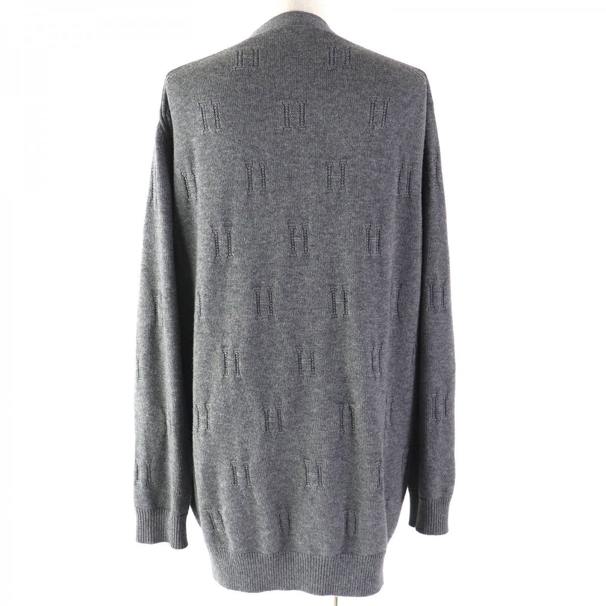 HERMES cardigan 97-7704 wool gray 40