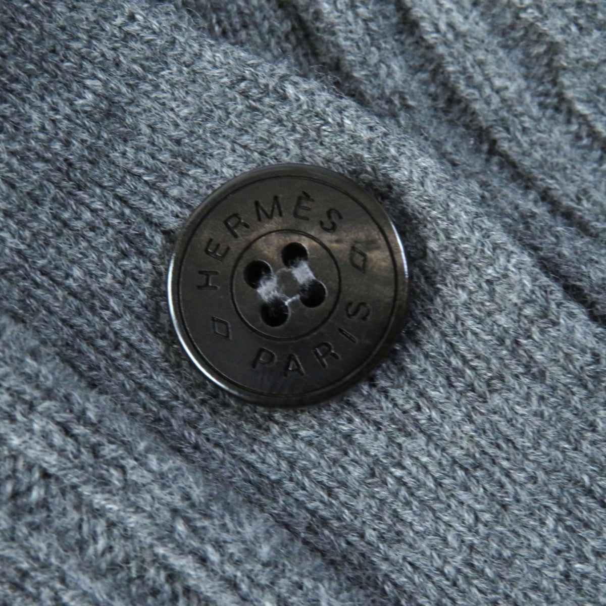 HERMES cardigan 97-7704 wool gray 40