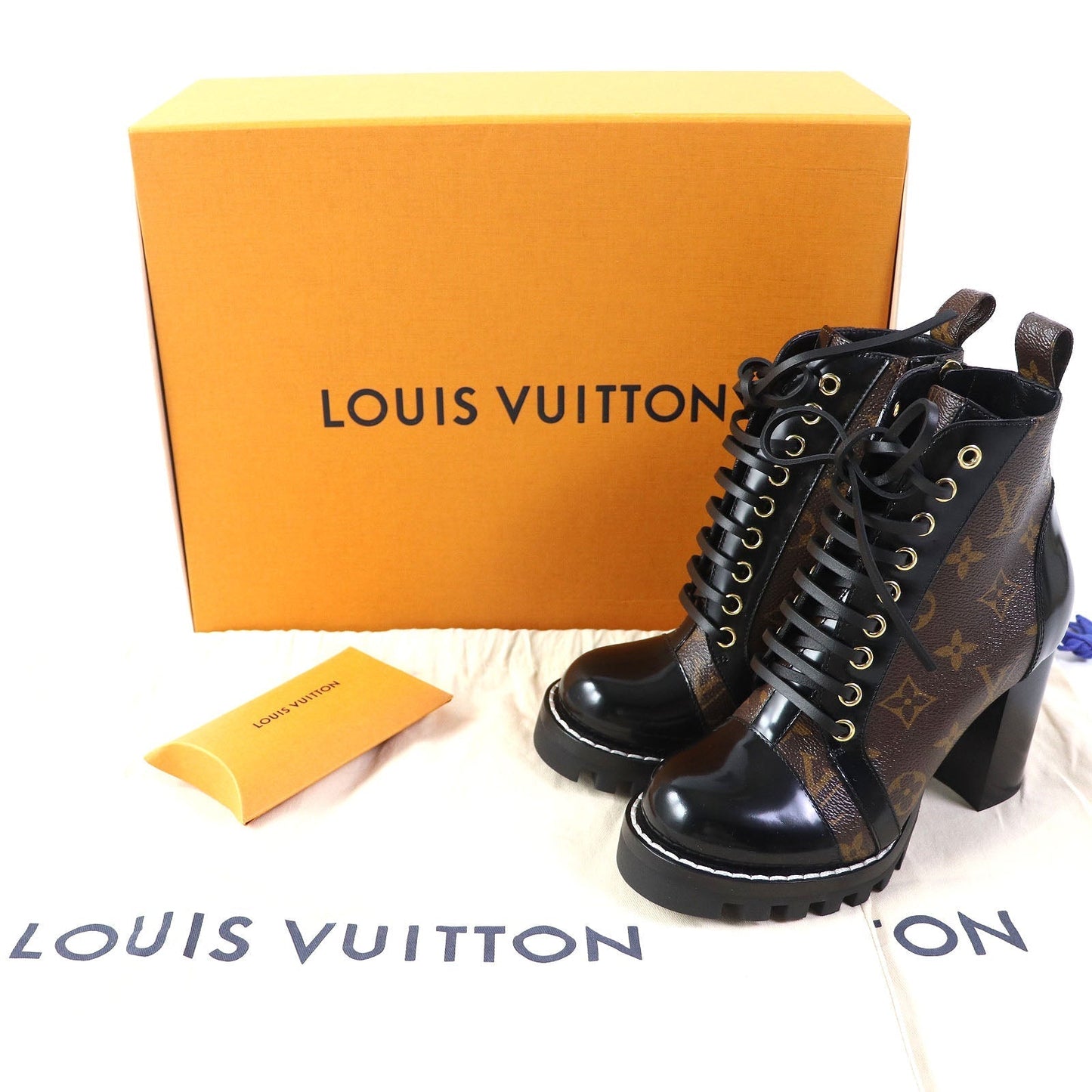 LOUIS VUITTON Ankle boots Part: Leather Black brown Star trail line Women 34 Used