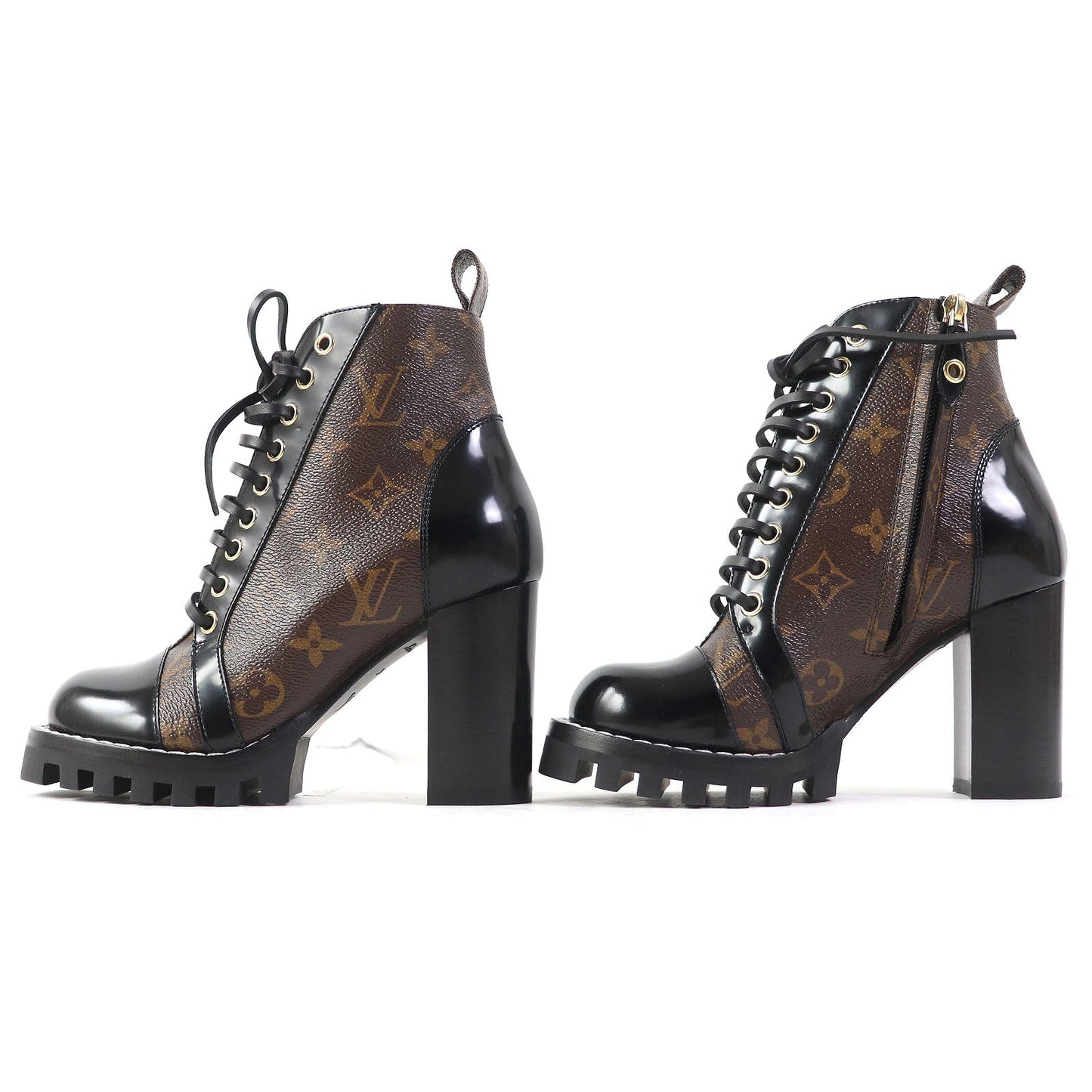 LOUIS VUITTON Ankle boots Part: Leather Black brown Star trail line Women 34 Used