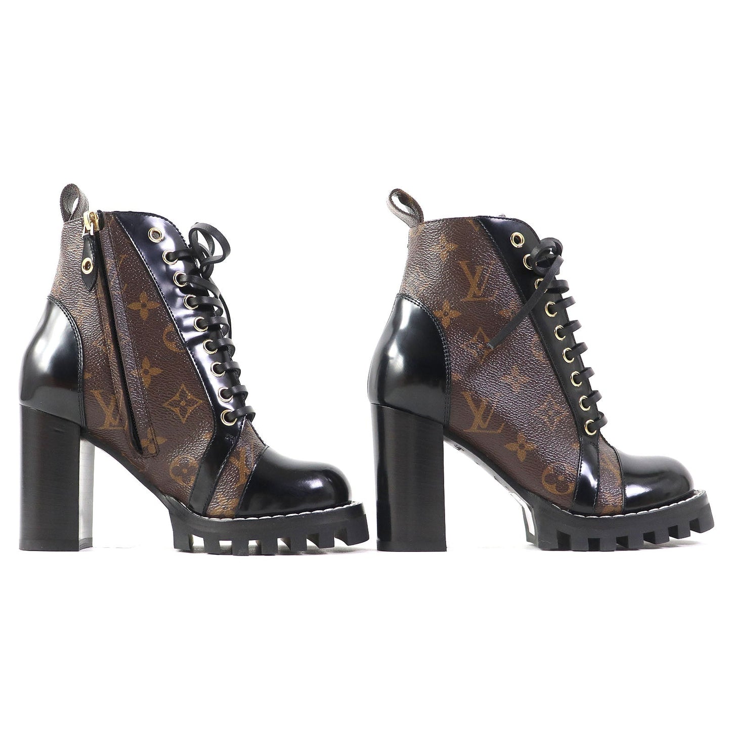 LOUIS VUITTON Ankle boots Part: Leather Black brown Star trail line Women 34 Used