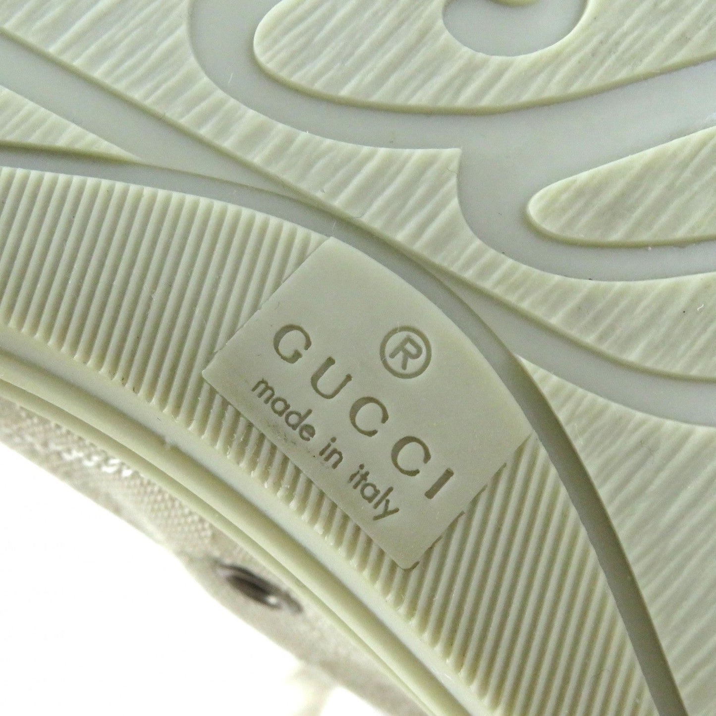 GUCCI High cut sneakers 426186 Main: Canvas, Part: Leather light beige Women 34.5 Used