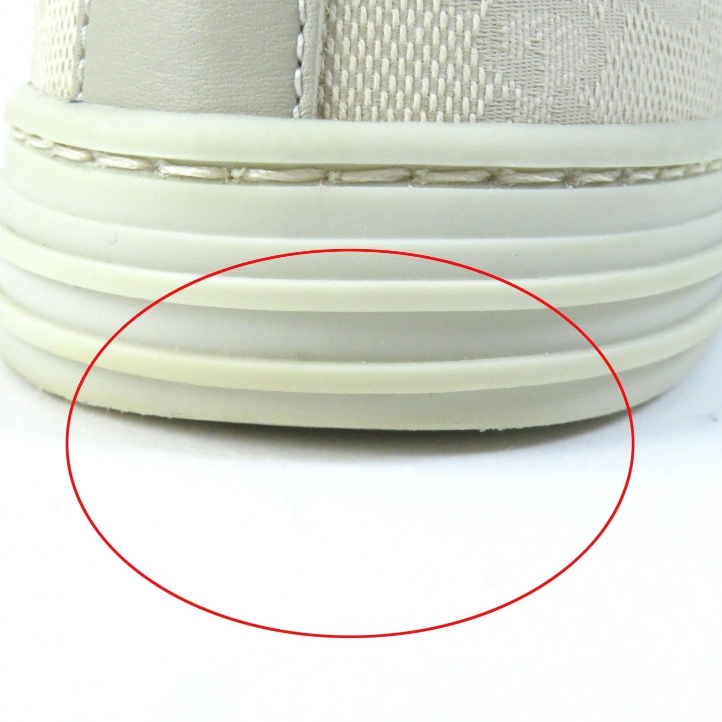 GUCCI High cut sneakers 426186 Main: Canvas, Part: Leather light beige Women 34.5 Used