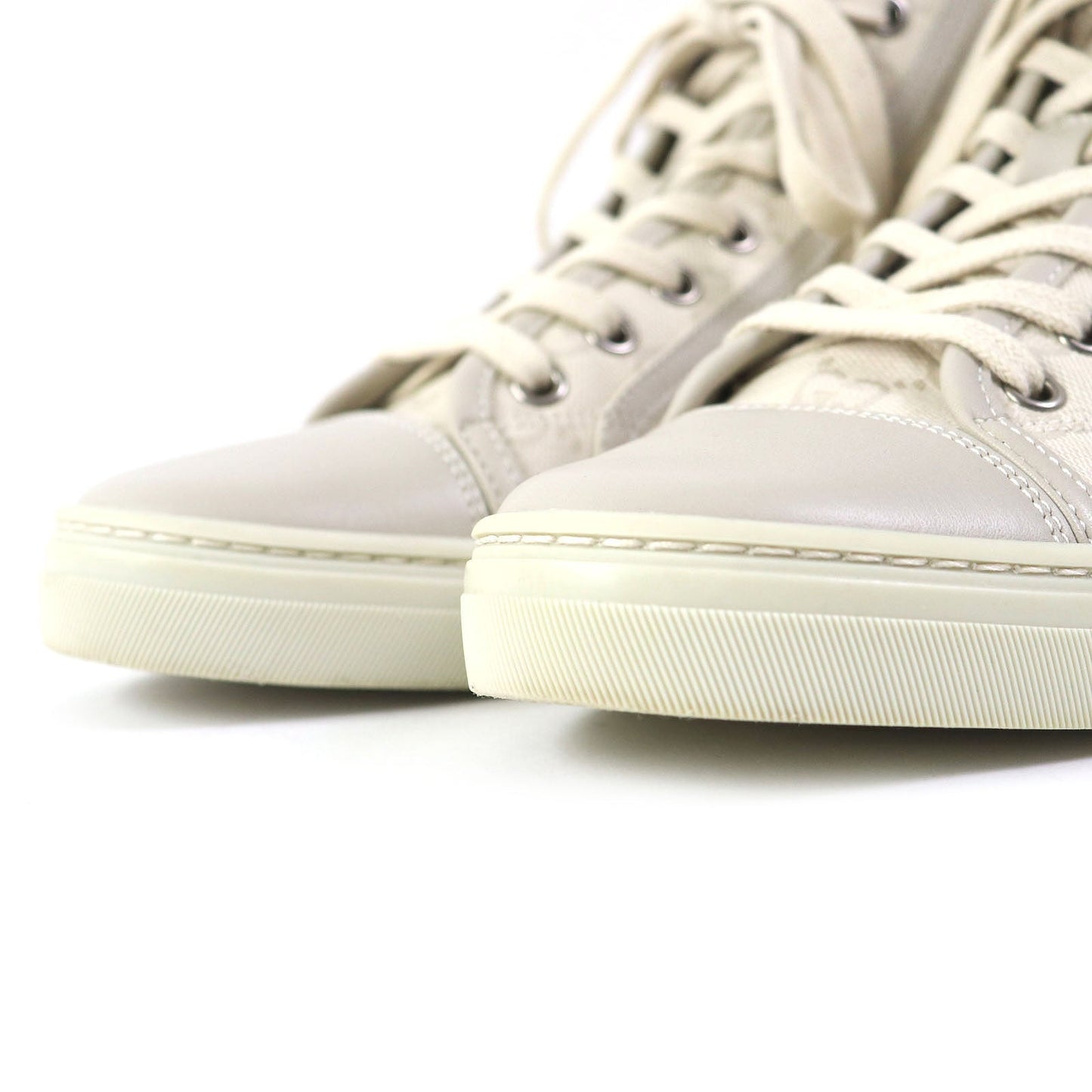 GUCCI High cut sneakers 426186 Main: Canvas, Part: Leather light beige Women 34.5 Used