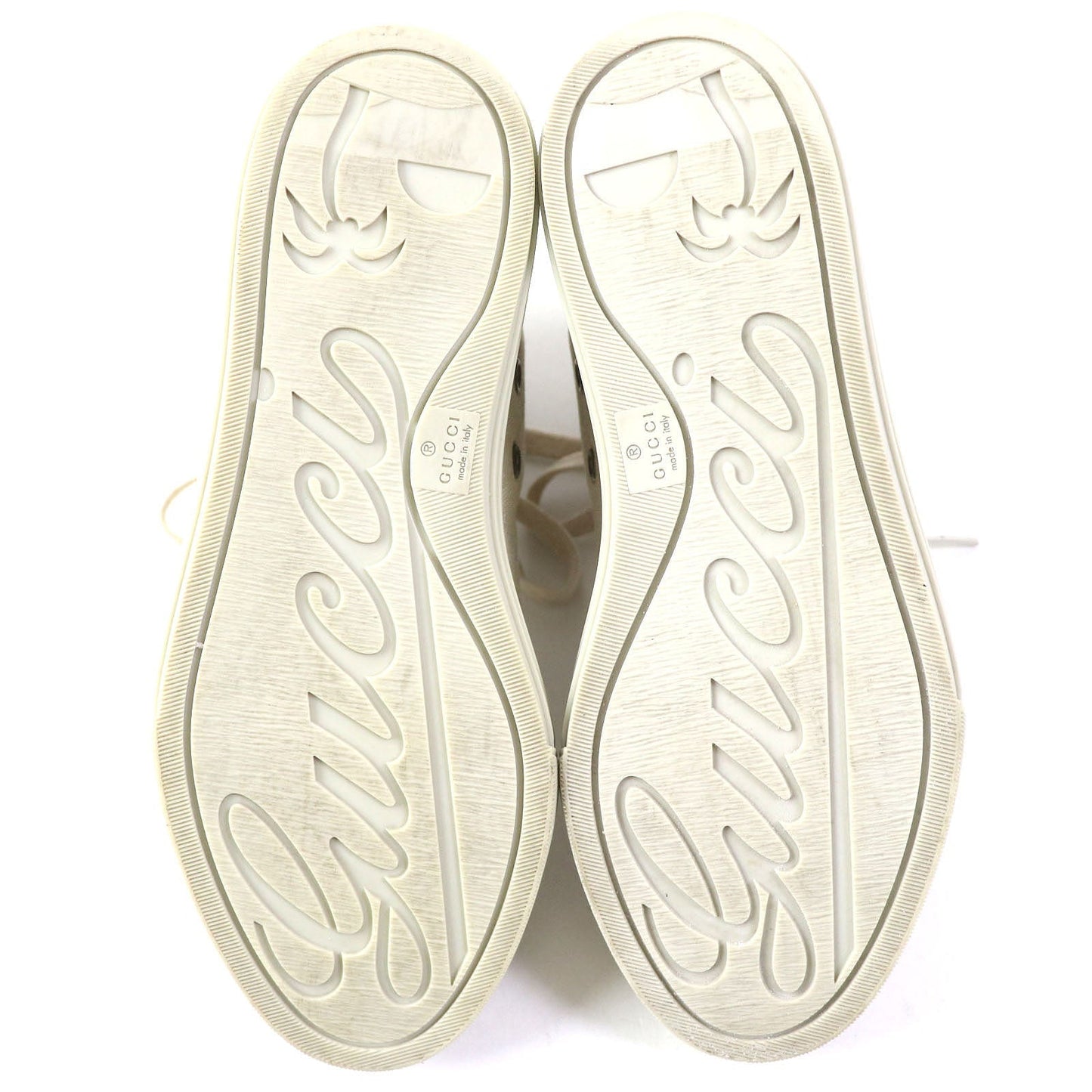 GUCCI High cut sneakers 426186 Main: Canvas, Part: Leather light beige Women 34.5 Used