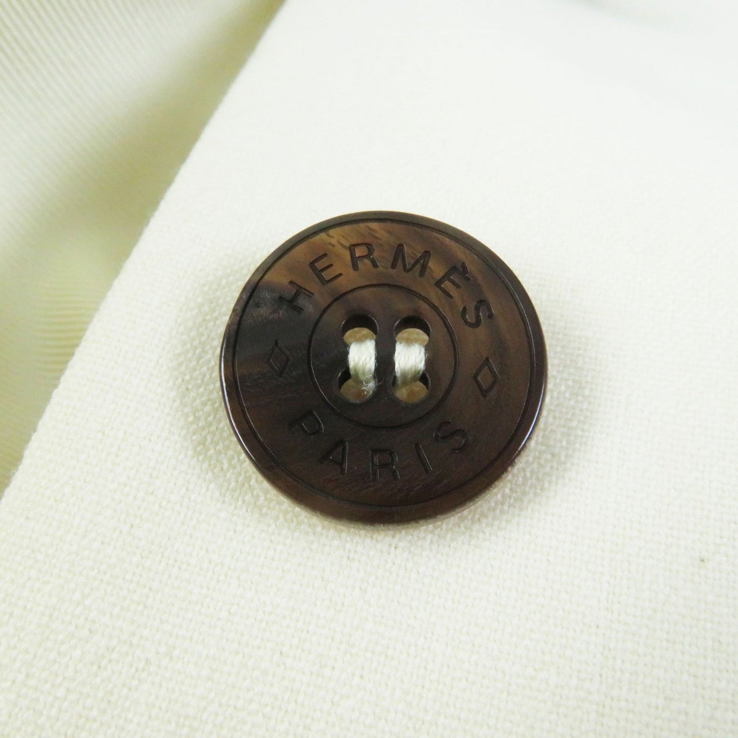 HERMES No color jacket Outer: 96% wool, Outer: 4% polyurethane, Lining: 65% rayon, Lining: 35% silk Ivory Women 36 Used