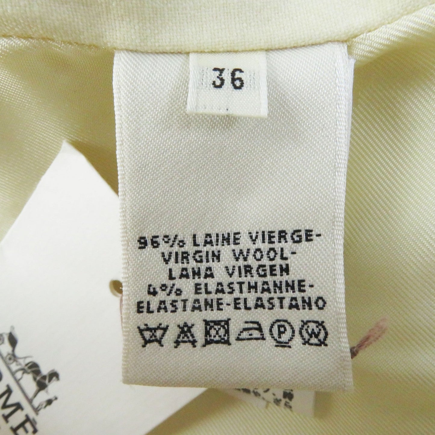 HERMES No color jacket Outer: 96% wool, Outer: 4% polyurethane, Lining: 65% rayon, Lining: 35% silk Ivory Women 36 Used