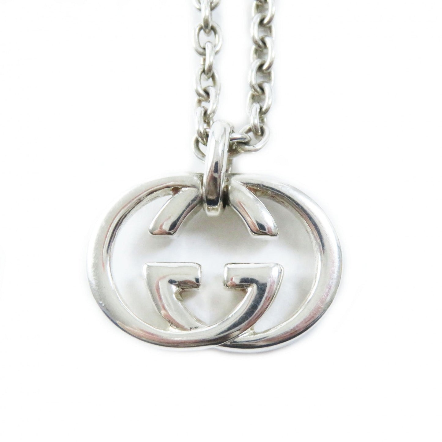 GUCCI Necklace 190484-J8400-8106 AG925 Silver Interlocking Double G
