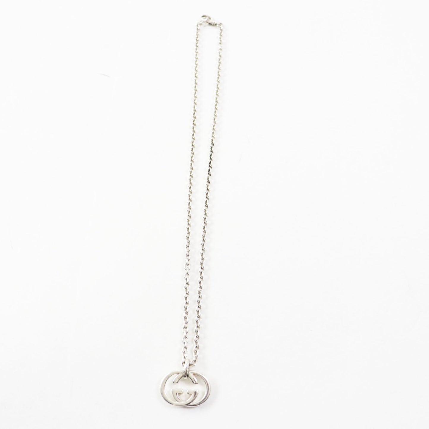 GUCCI Necklace 190484-J8400-8106 AG925 Silver Interlocking Double G