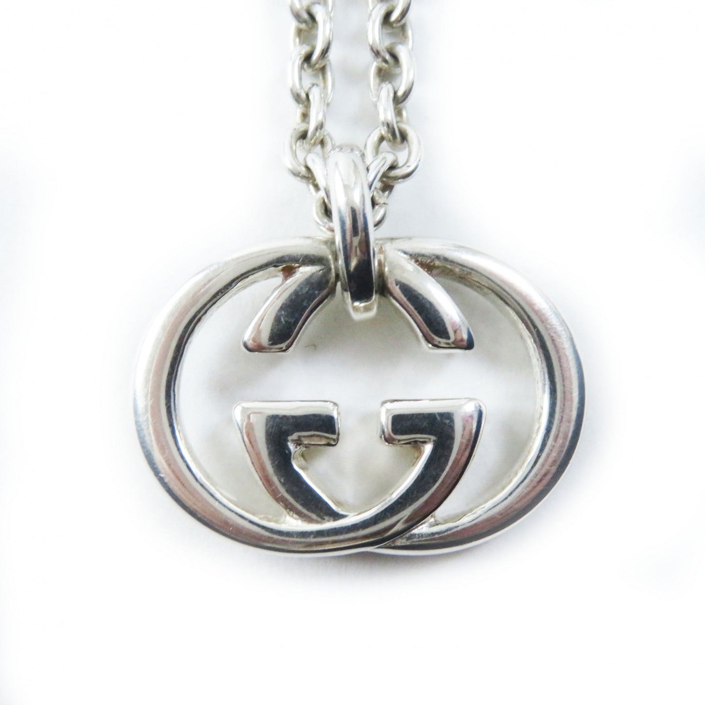GUCCI Necklace 190484-J8400-8106 AG925 Silver Interlocking Double G