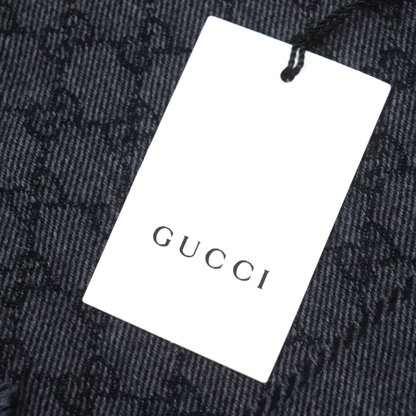 GUCCI Scarf 402093 Main: 100% wool Gray black mens Used