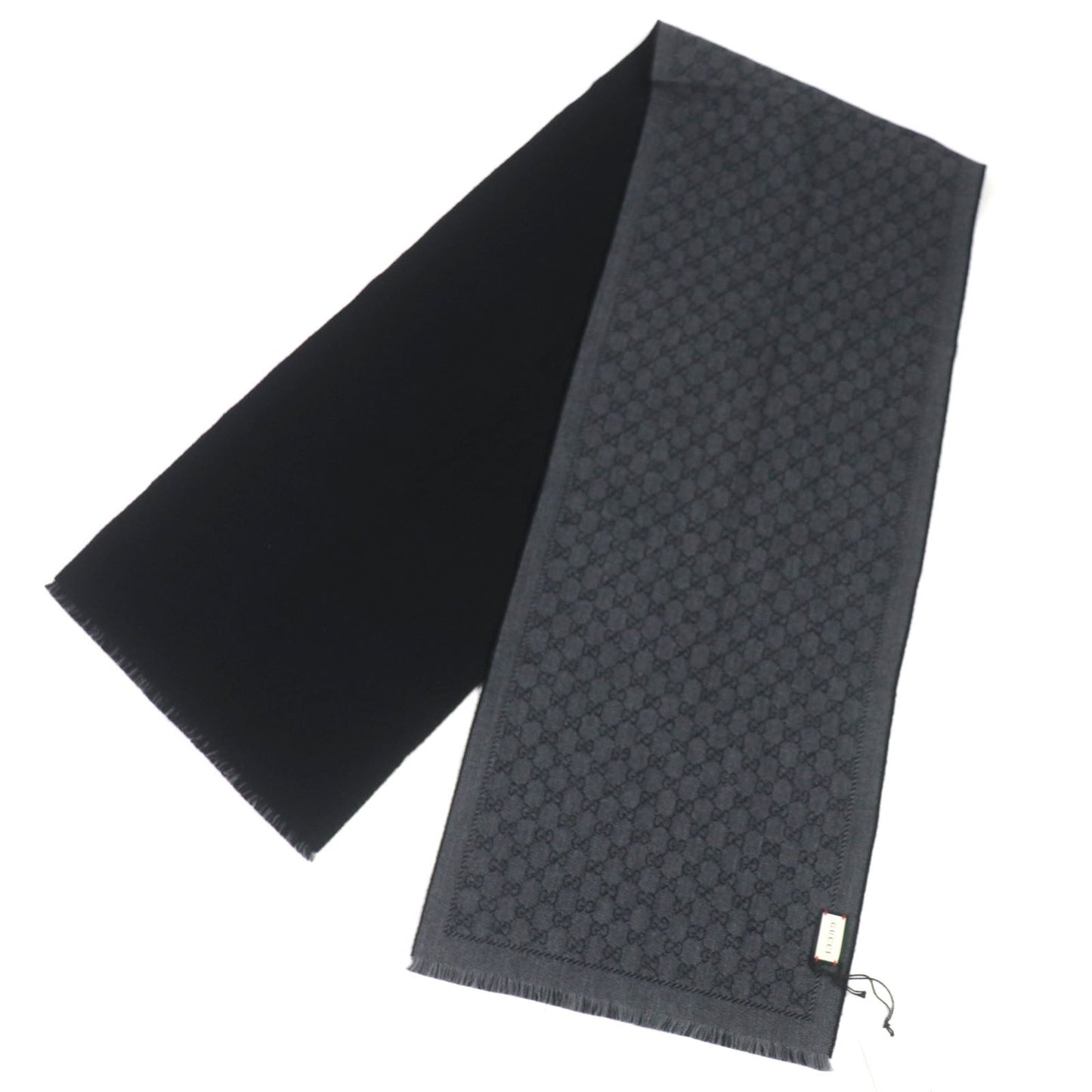 GUCCI Scarf 402093 Main: 100% wool Gray black mens Used