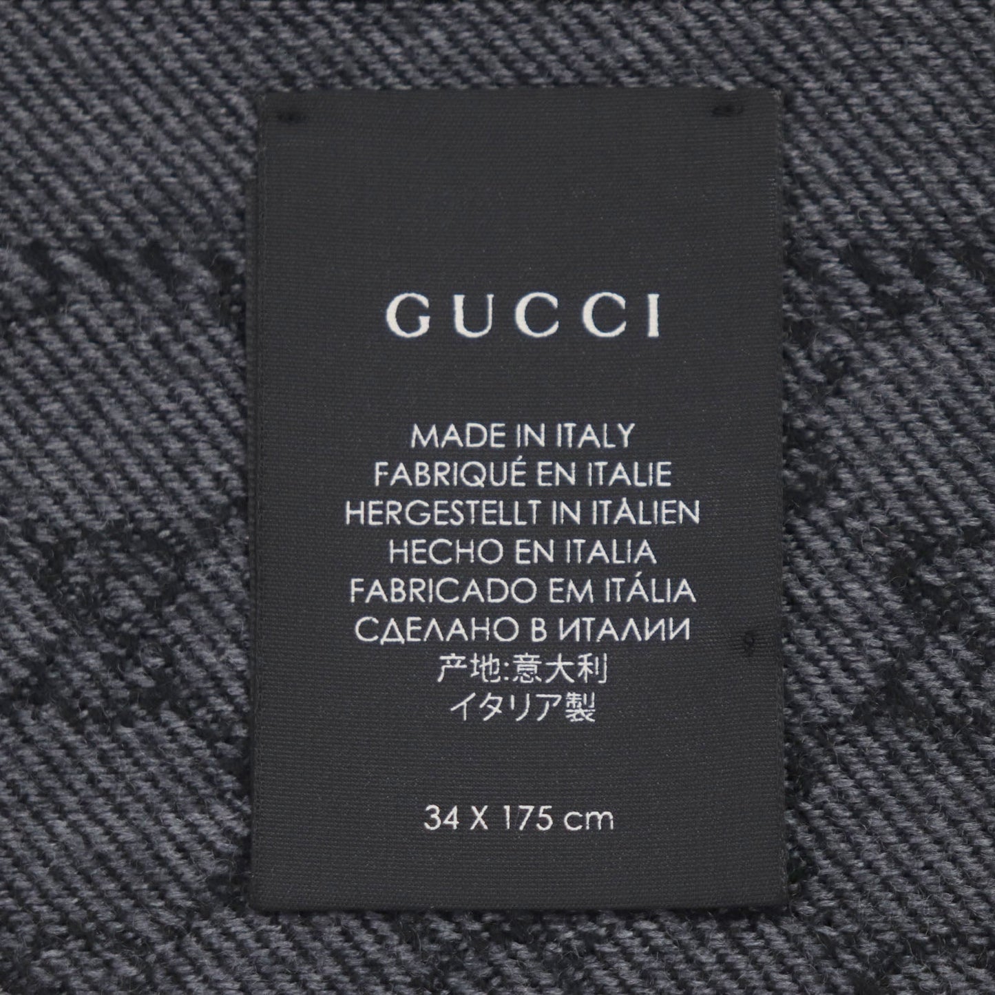 GUCCI Scarf 402093 Main: 100% wool Gray black mens Used