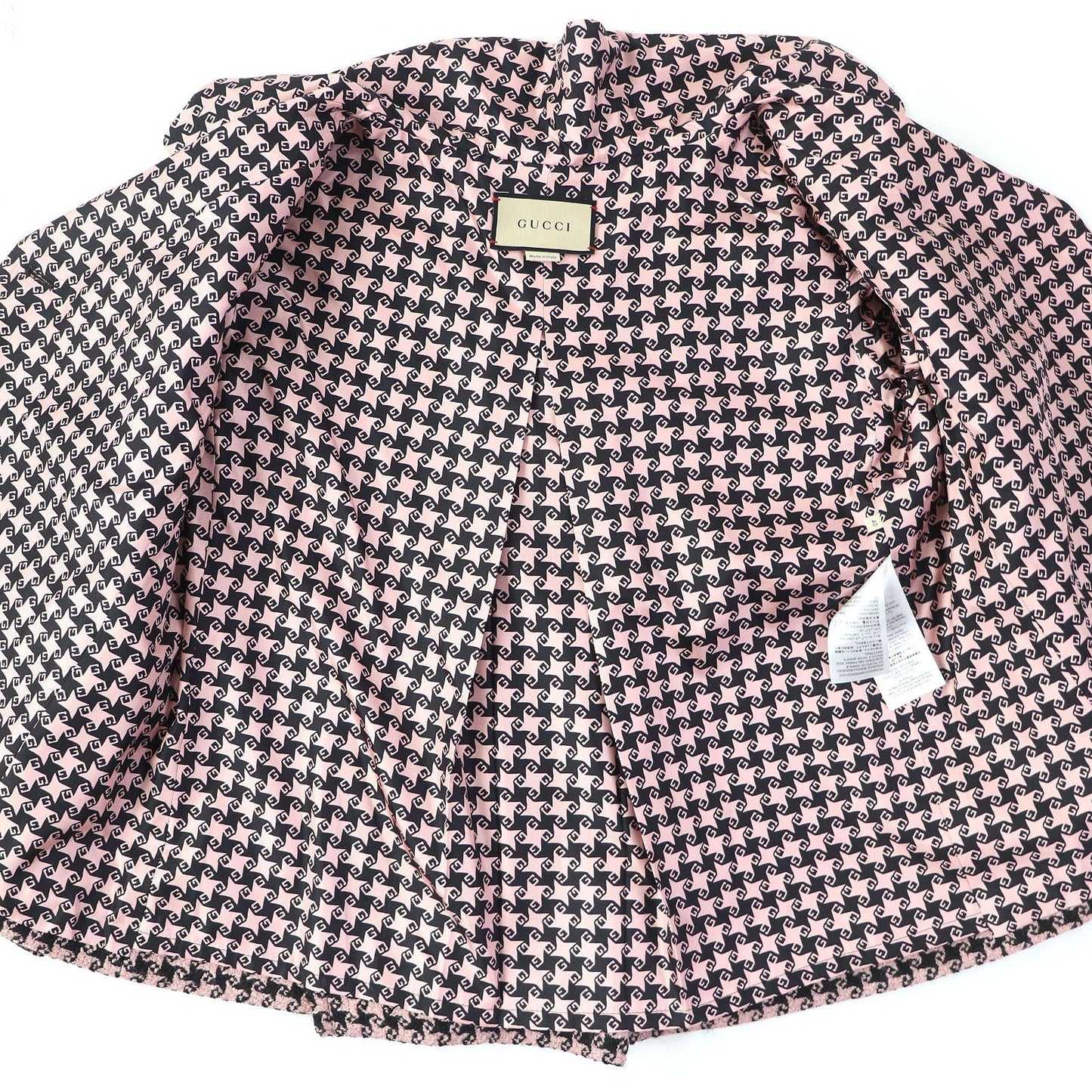 GUCCI tailored jacket 674323 Main: 90% wool, Main: 10% polyamide (nylon), Lining: 100% silk Pink black Women 40 Used