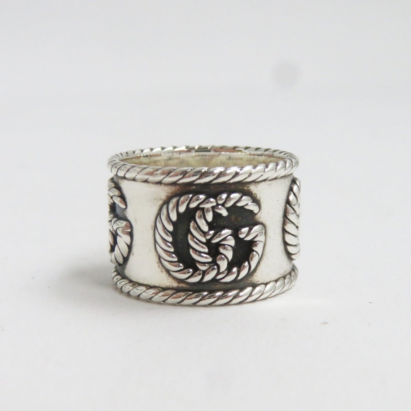 GUCCI Ring 627753 AG925 Silver GG Marmont