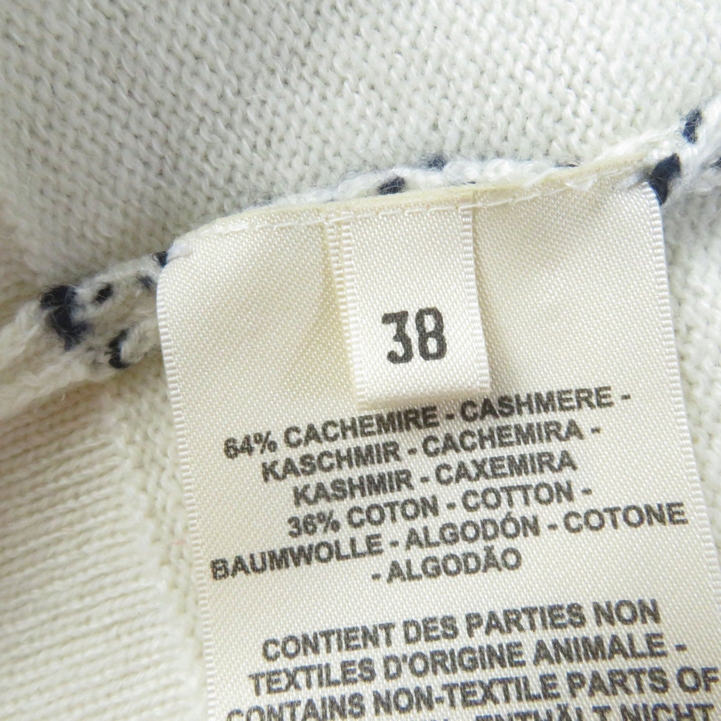HERMES cardigan 3E2102D2 cashmere Ivory navy 38