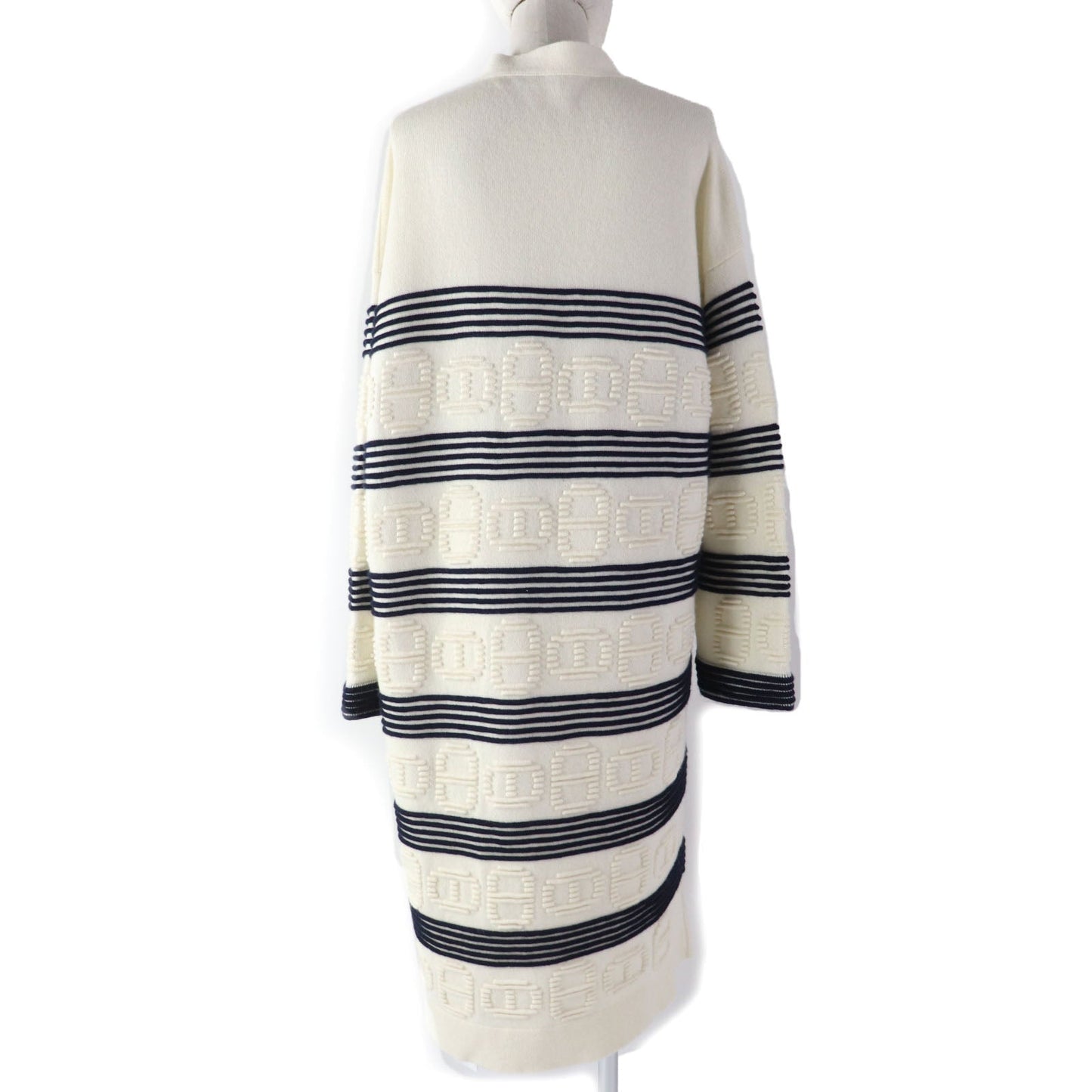 HERMES cardigan 3E2102D2 cashmere Ivory navy 38