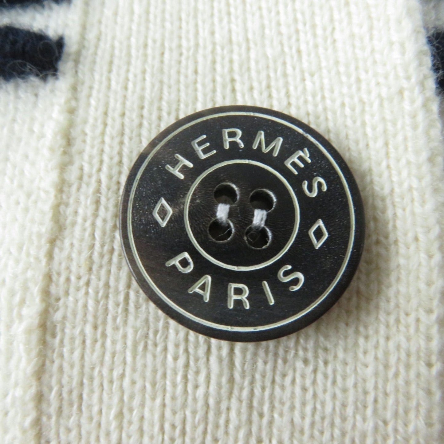HERMES cardigan 3E2102D2 cashmere Ivory navy 38