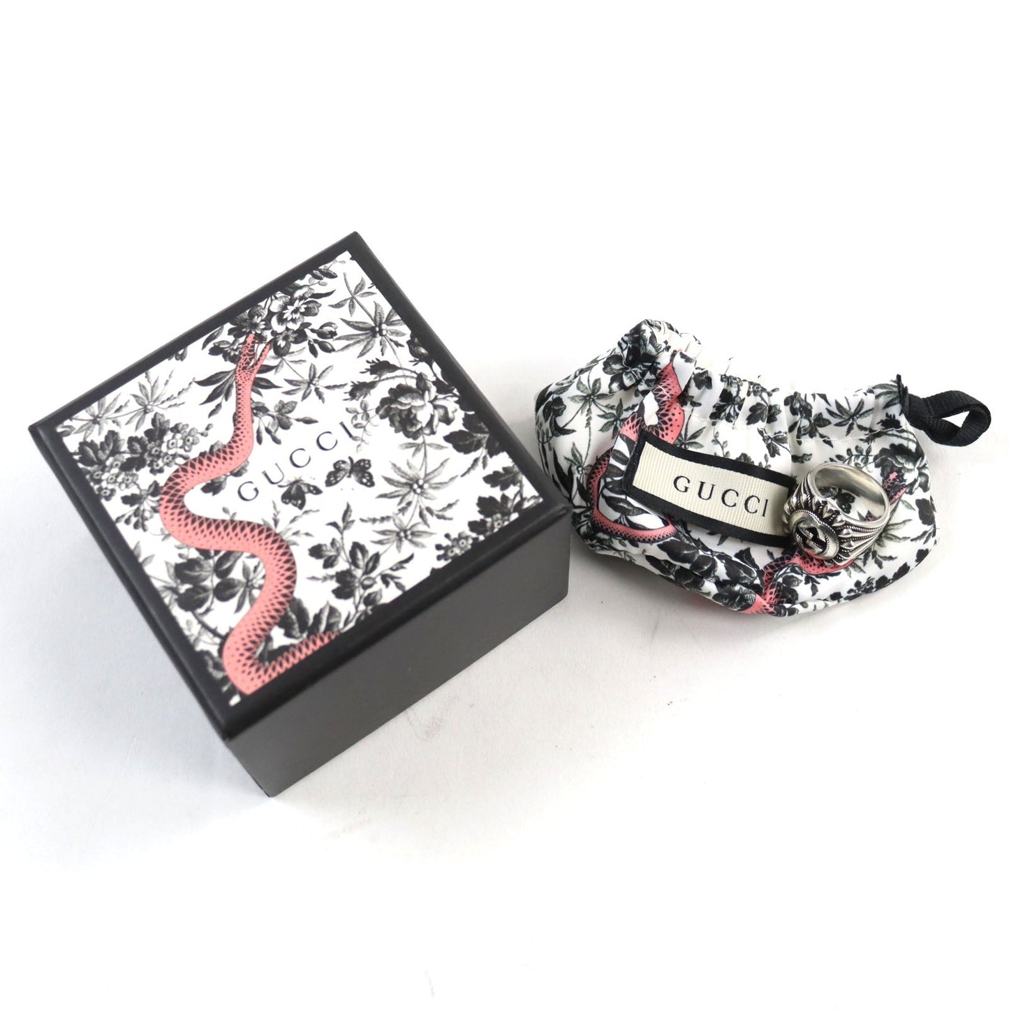 GUCCI Ring AG925 Silver Engraving Interlocking G