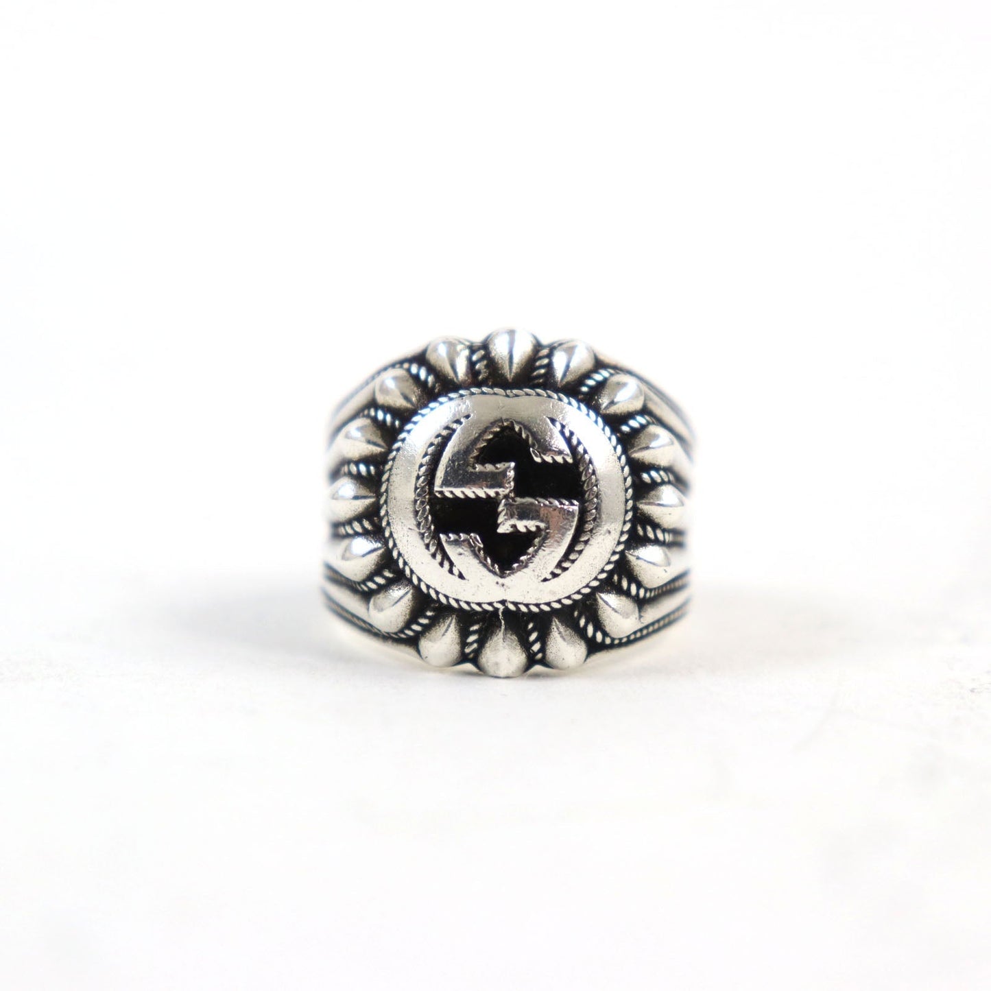 GUCCI Ring AG925 Silver Engraving Interlocking G