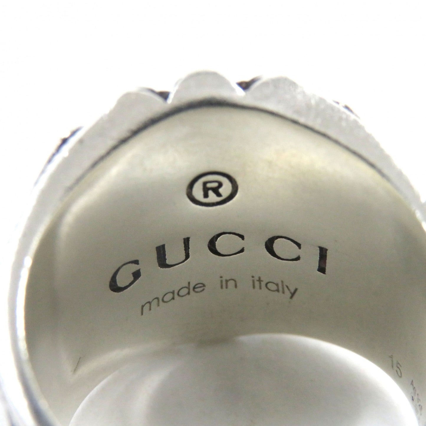 GUCCI Ring AG925 Silver Engraving Interlocking G