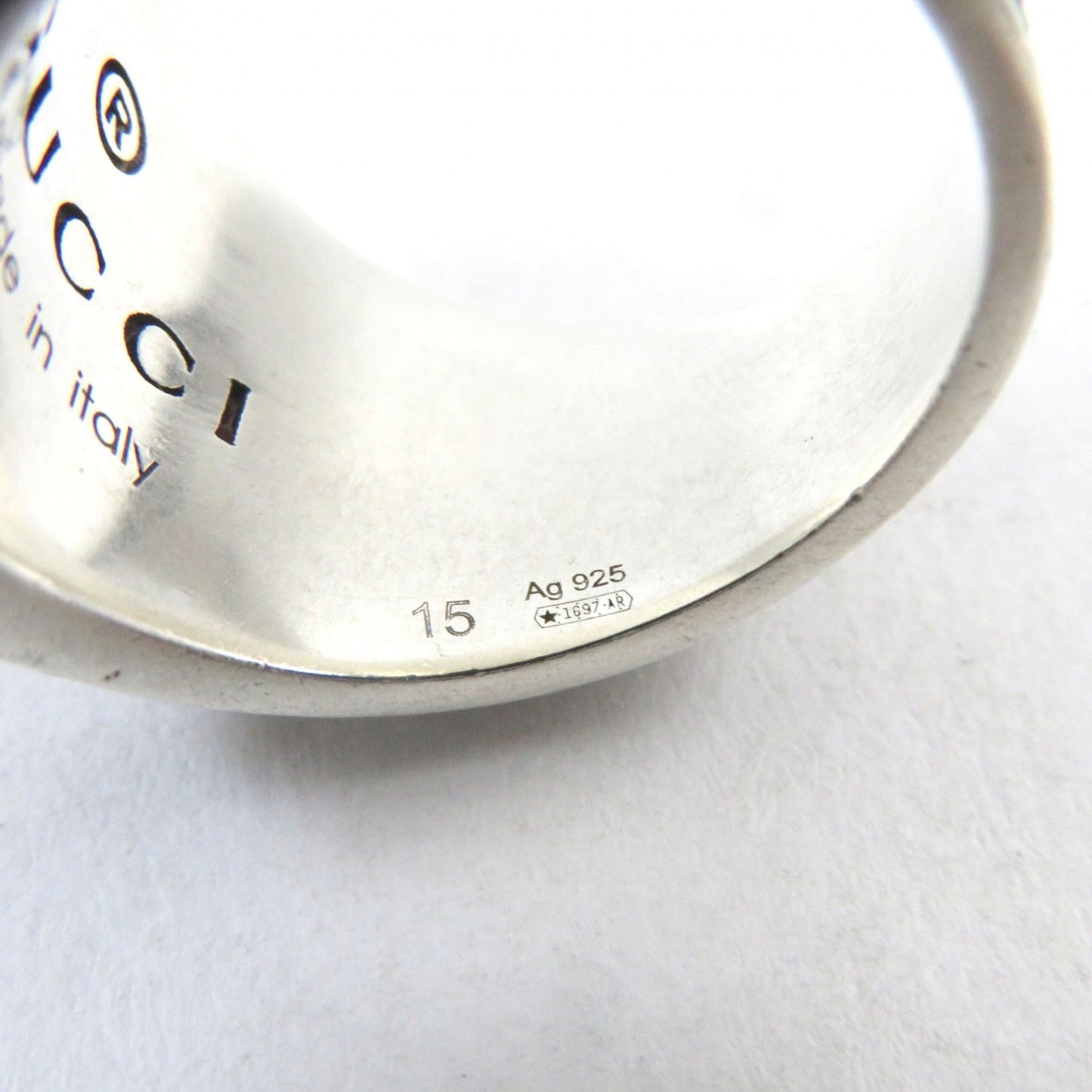 GUCCI Ring AG925 Silver Engraving Interlocking G