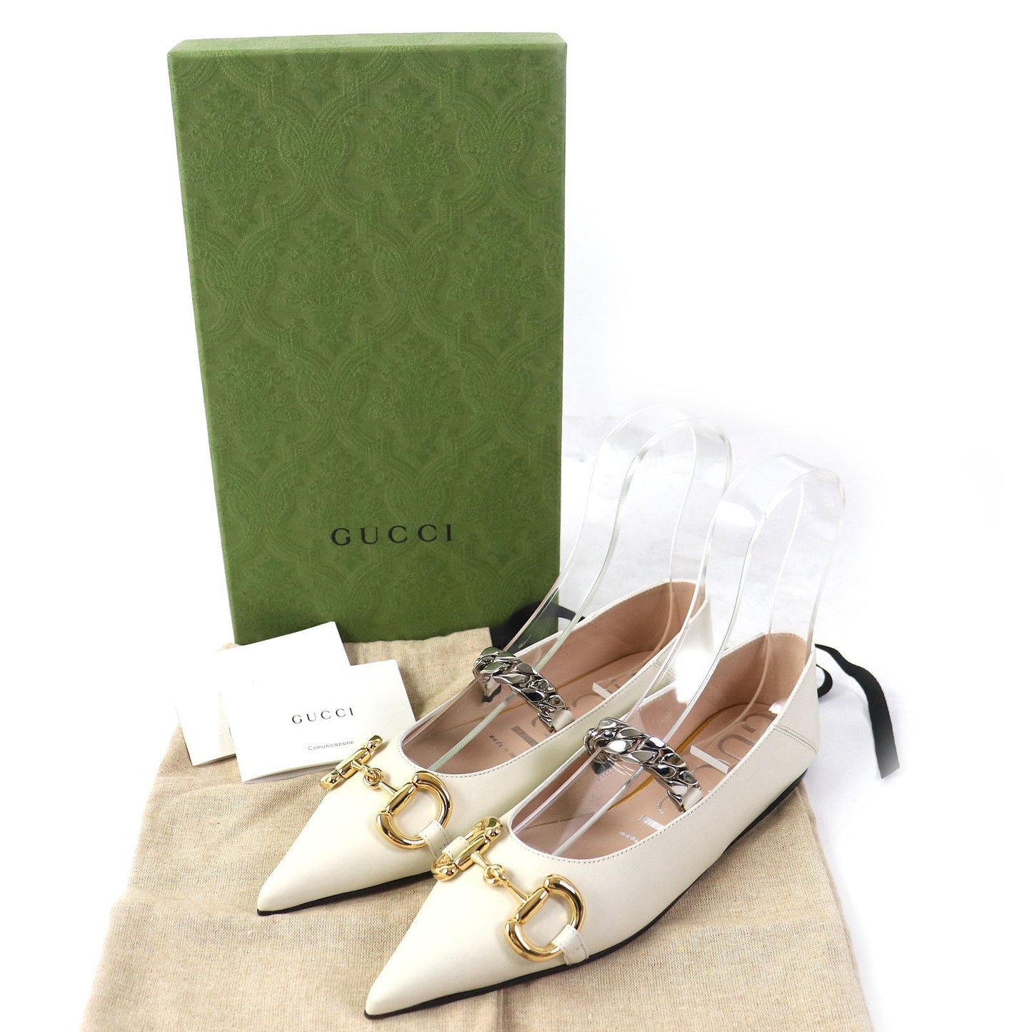 GUCCI pumps 621161 leather Ivory 35.5