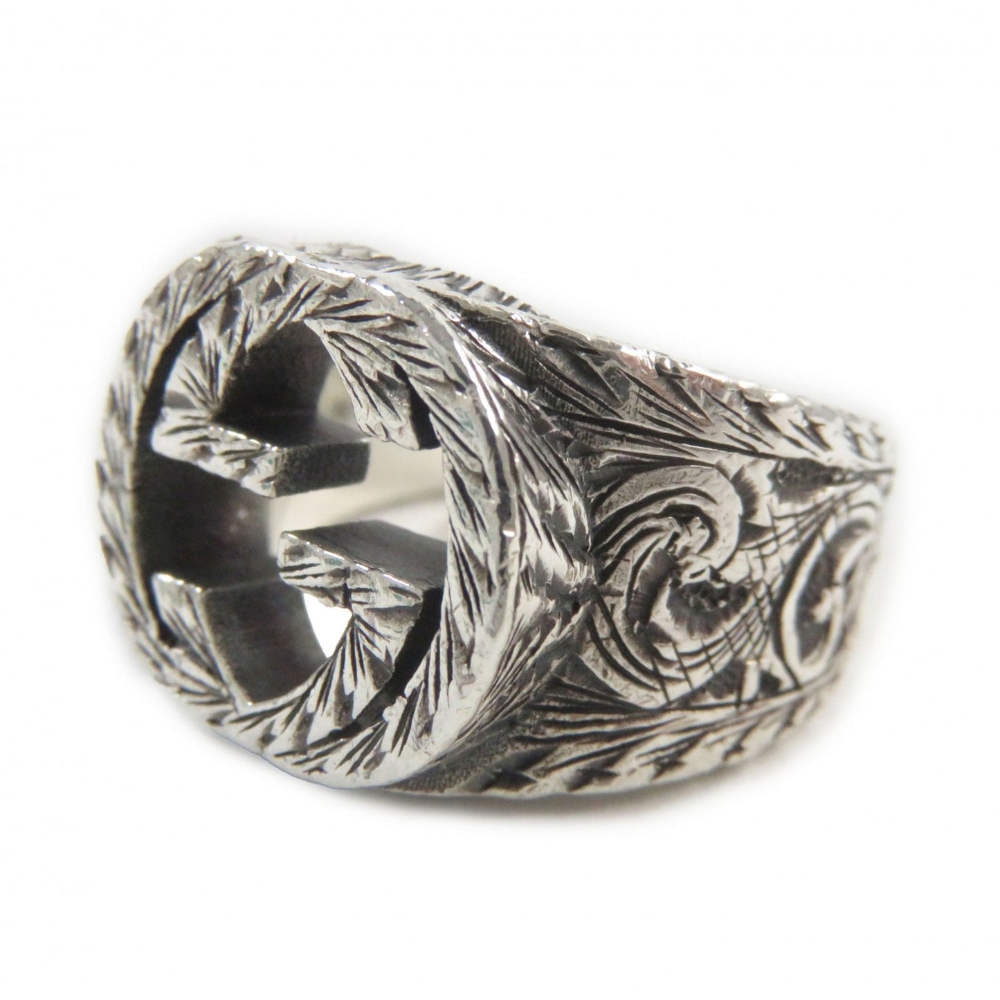 GUCCI Ring 455302-J8400-0811 AG925 Silver Arabesque Interlocking G