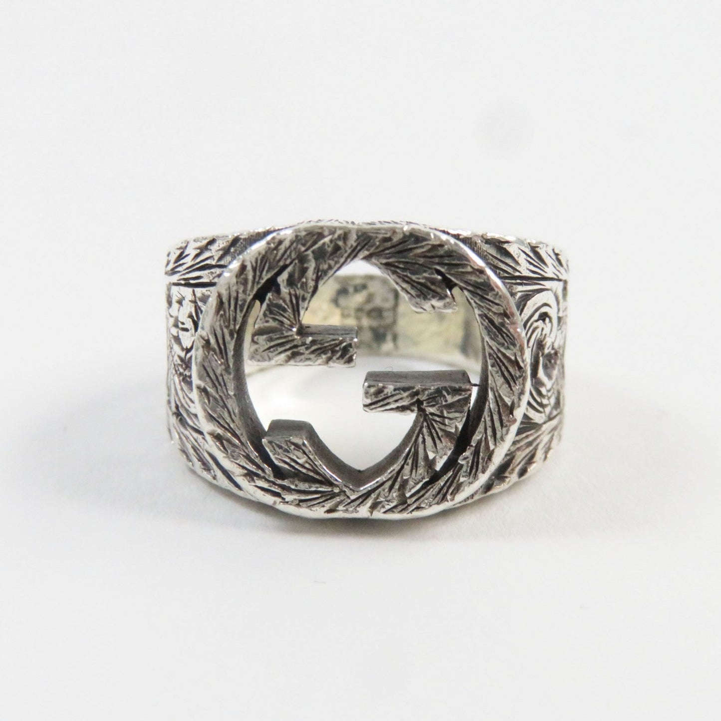 GUCCI Ring 455302-J8400-0811 AG925 Silver Arabesque Interlocking G