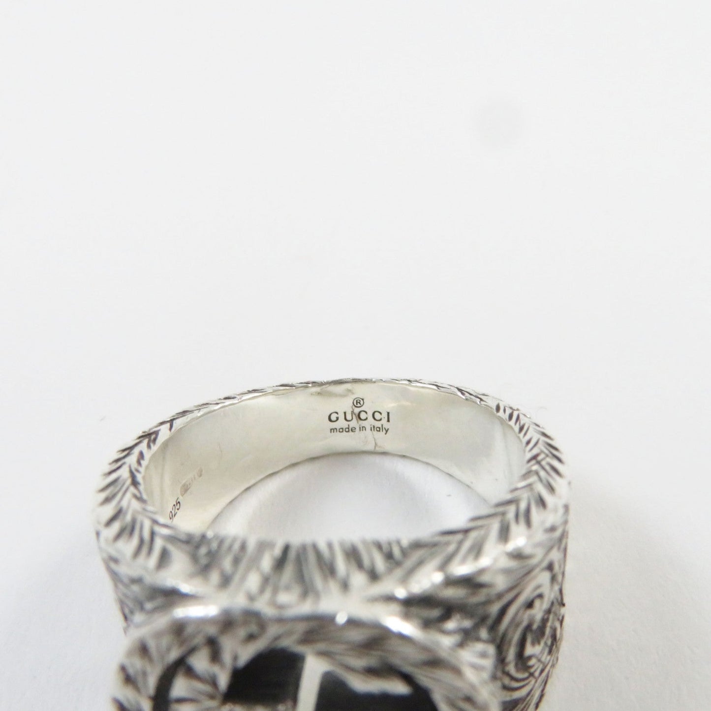 GUCCI Ring 455302-J8400-0811 AG925 Silver Arabesque Interlocking G