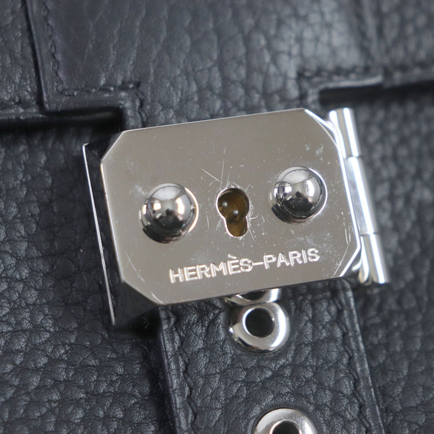 HERMES Briefcase Togo black Sac Adepeche 38 mens Used
