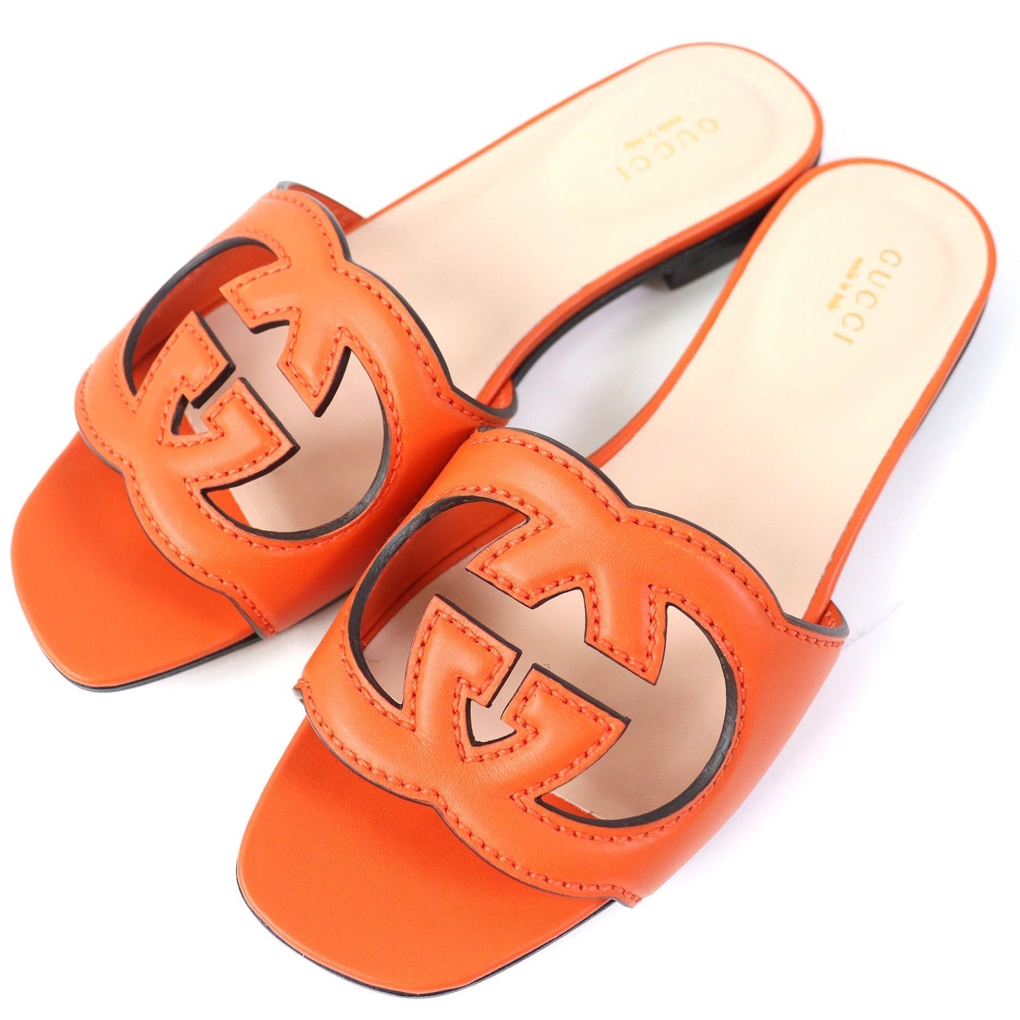 GUCCI Sandals 694451 leather Orange 36