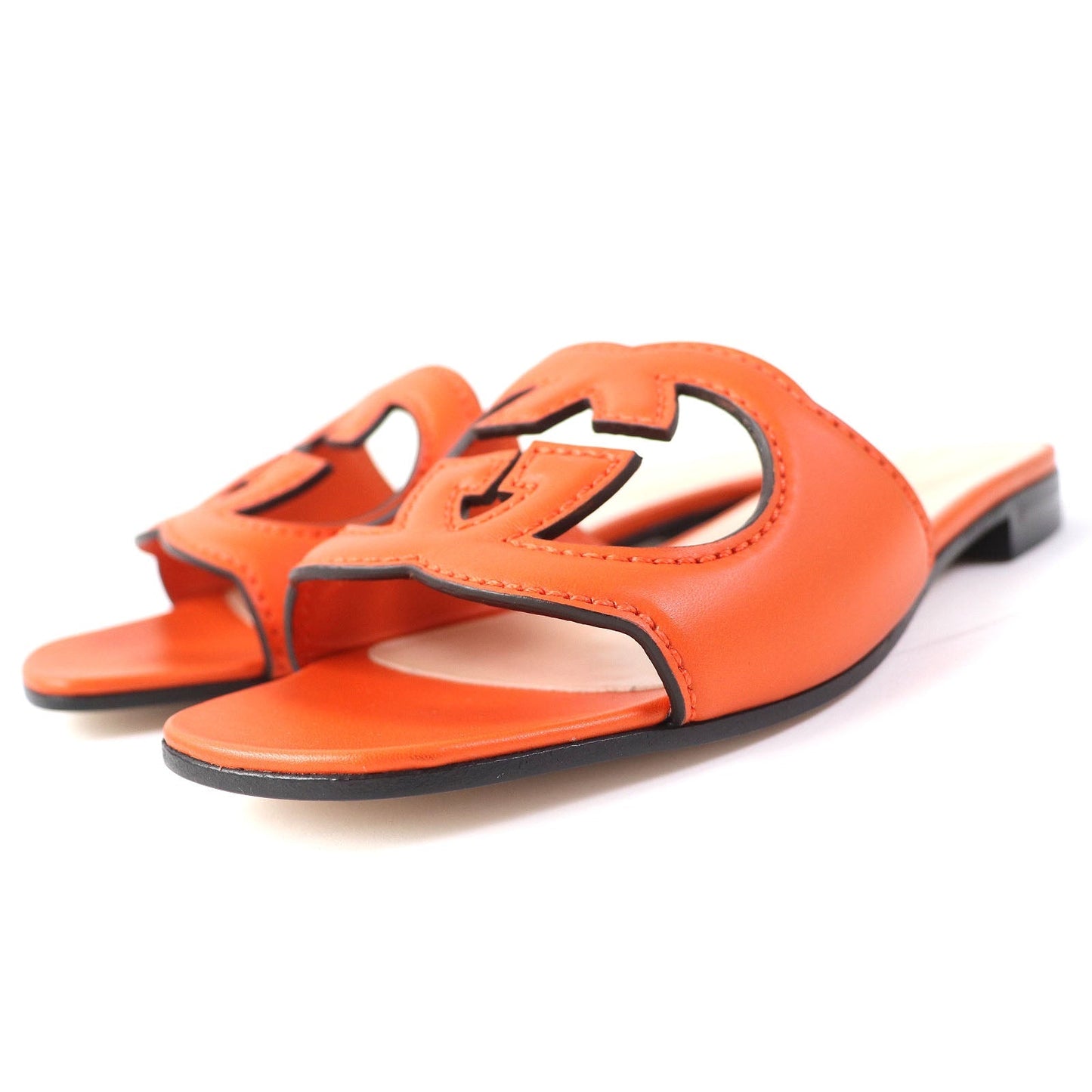 GUCCI Sandals 694451 leather Orange 36