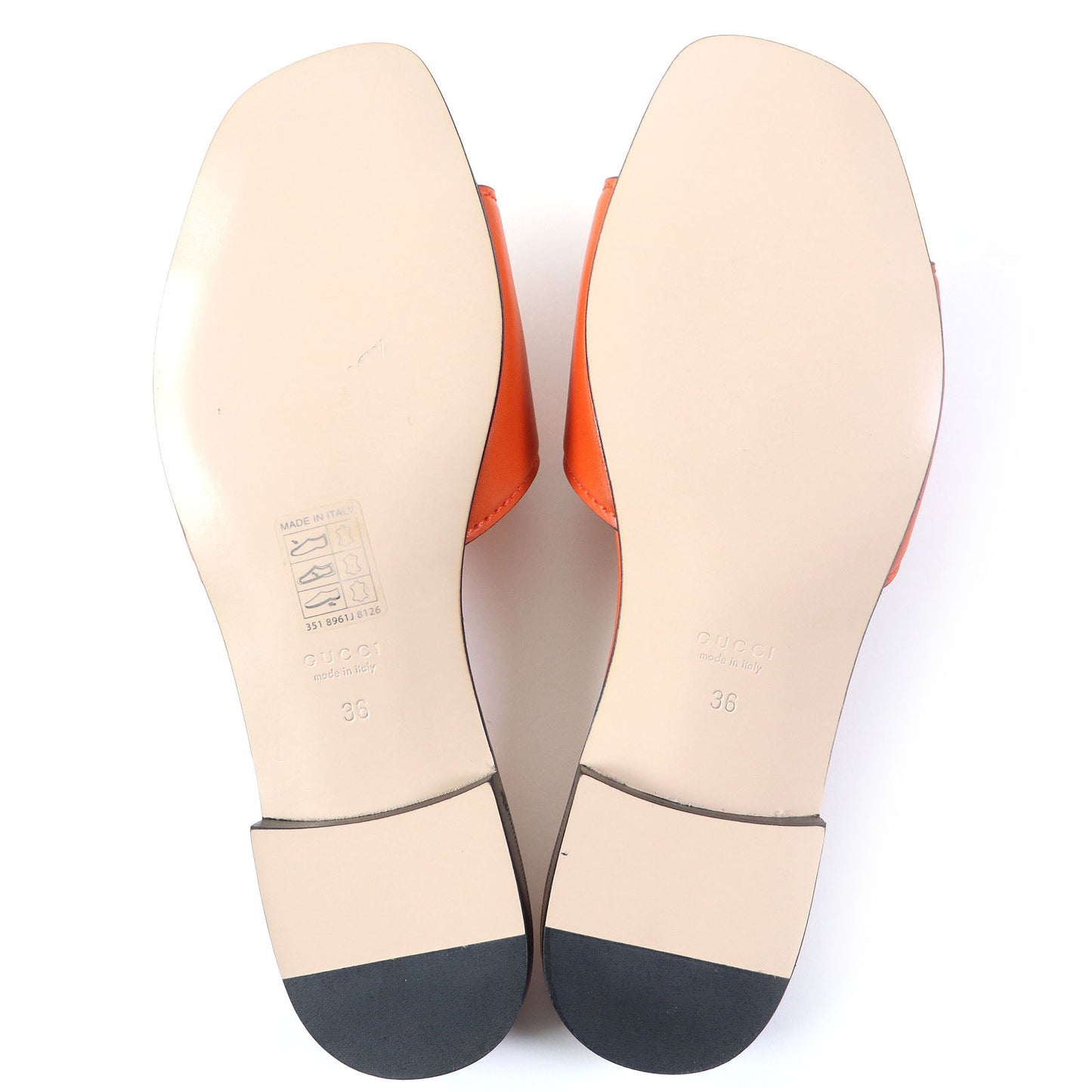 GUCCI Sandals 694451 leather Orange 36