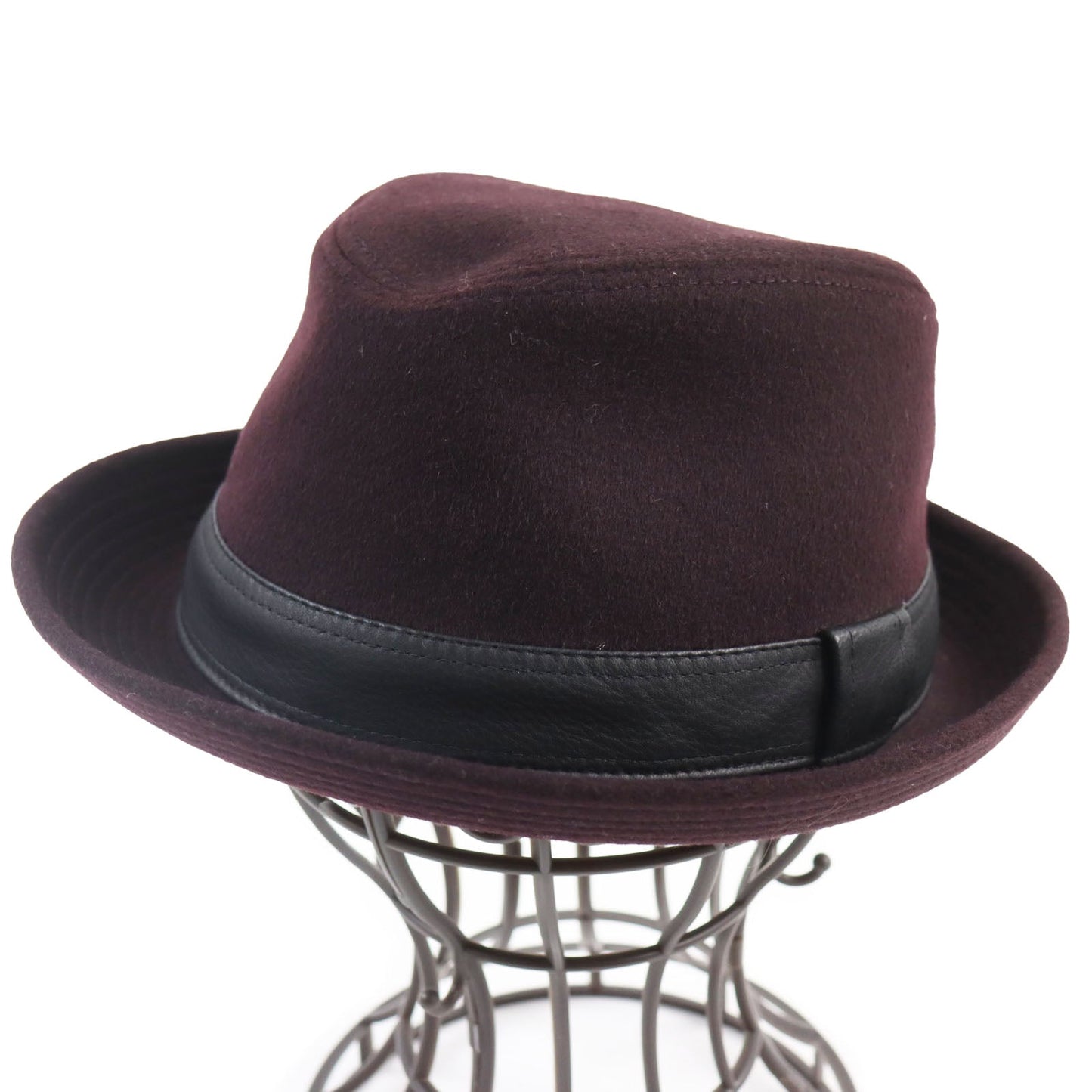 HERMES hat cashmere Bordeaux Black 58