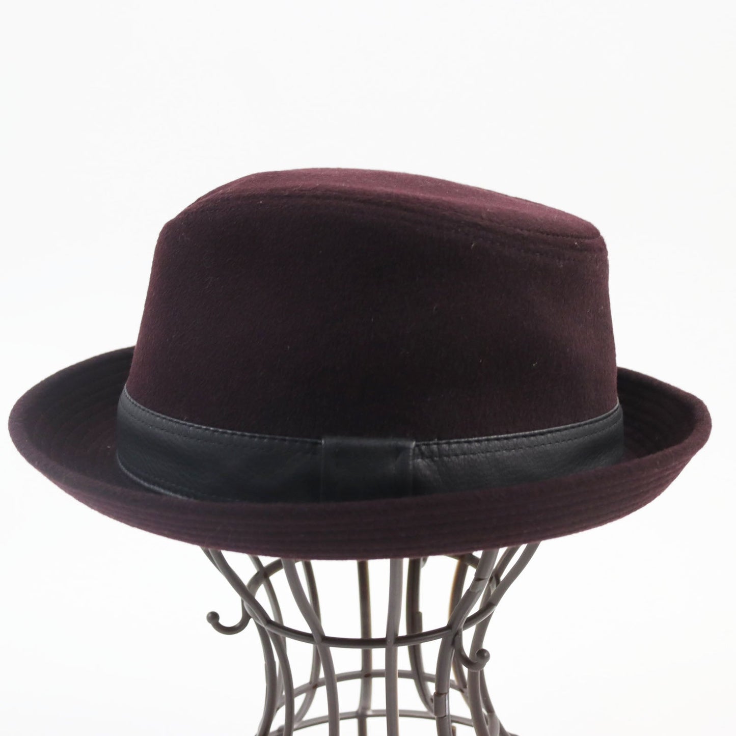 HERMES hat cashmere Bordeaux Black 58