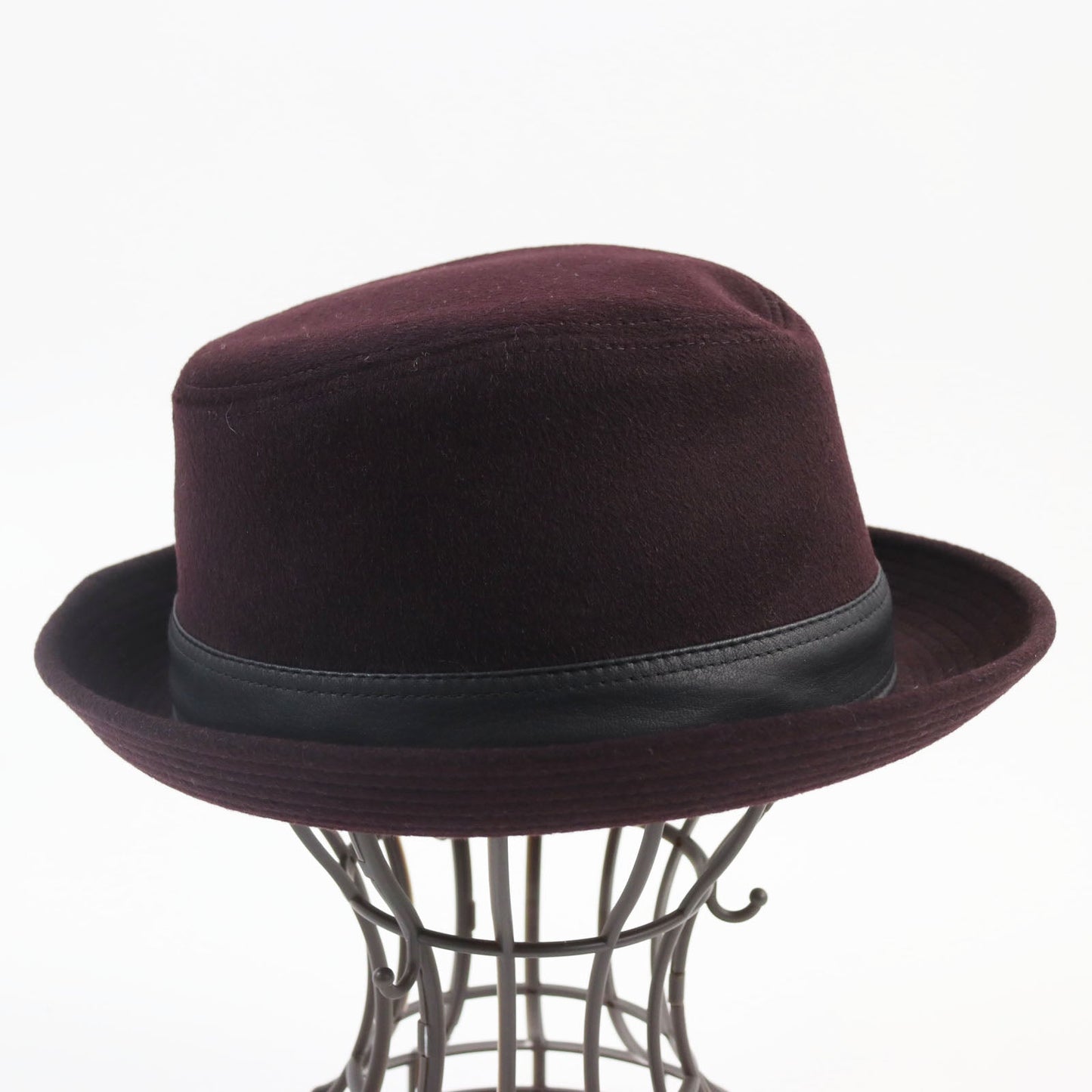 HERMES hat cashmere Bordeaux Black 58