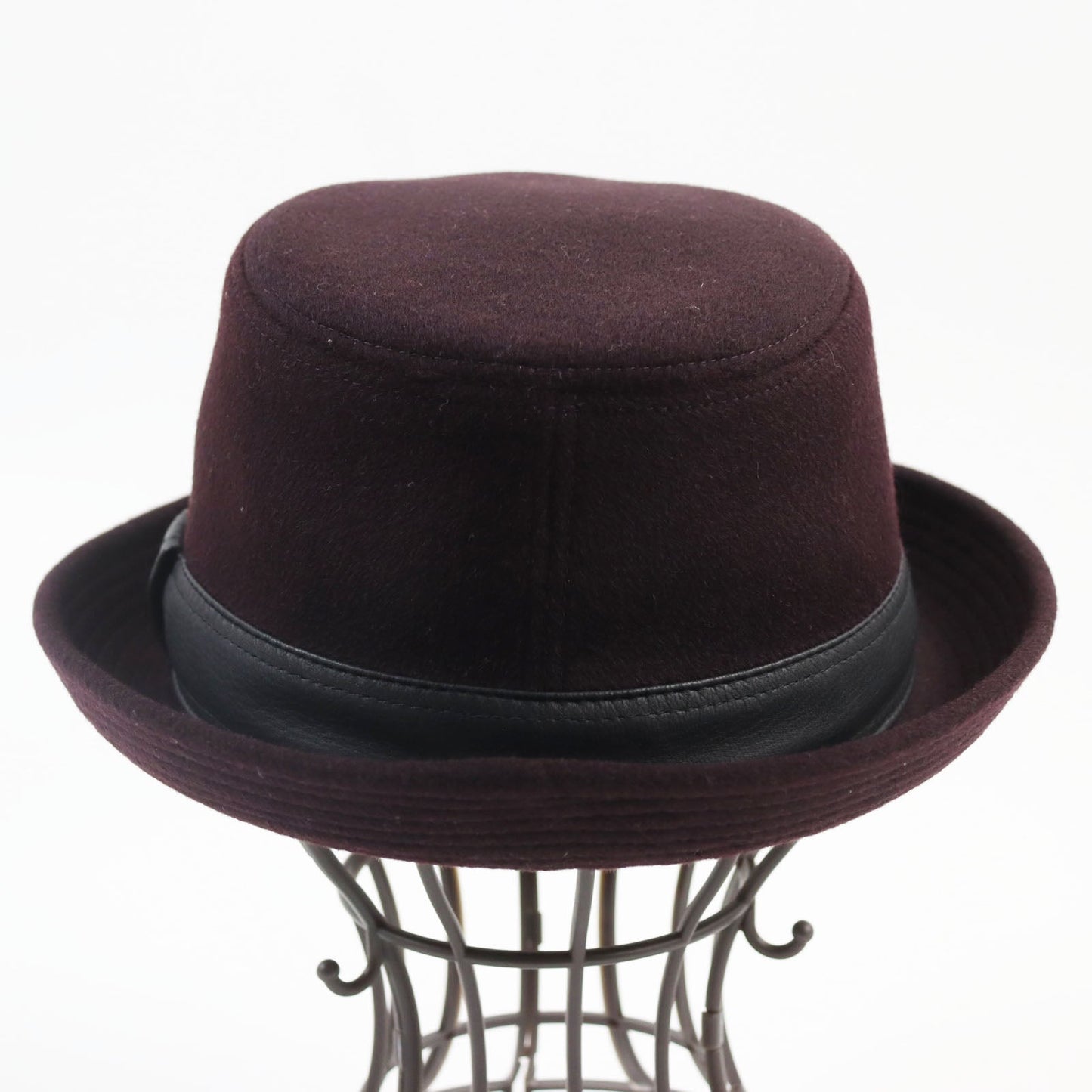 HERMES hat cashmere Bordeaux Black 58