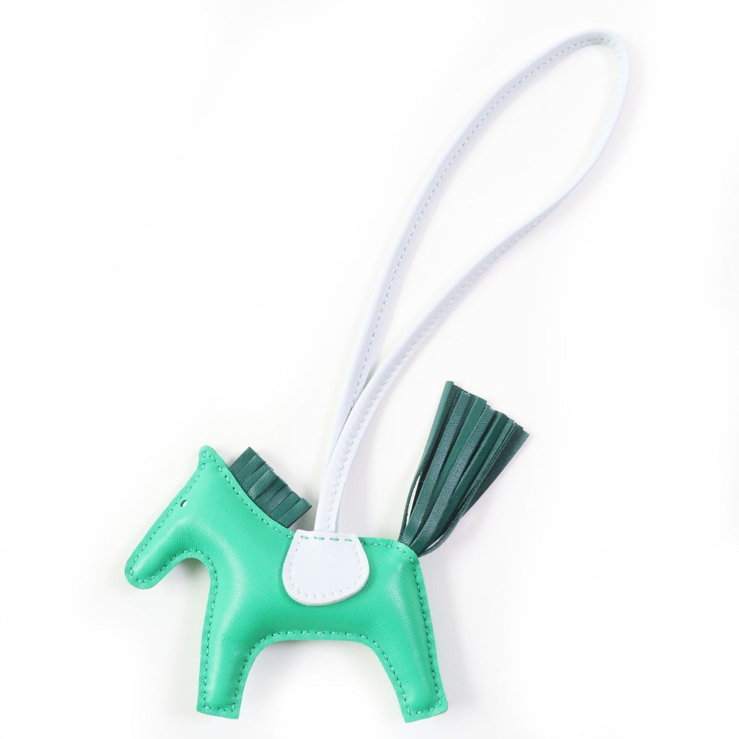 HERMES Bag charm Anyo Miro Mint/Malachite/Blue Brume Rodeo Charm PM
