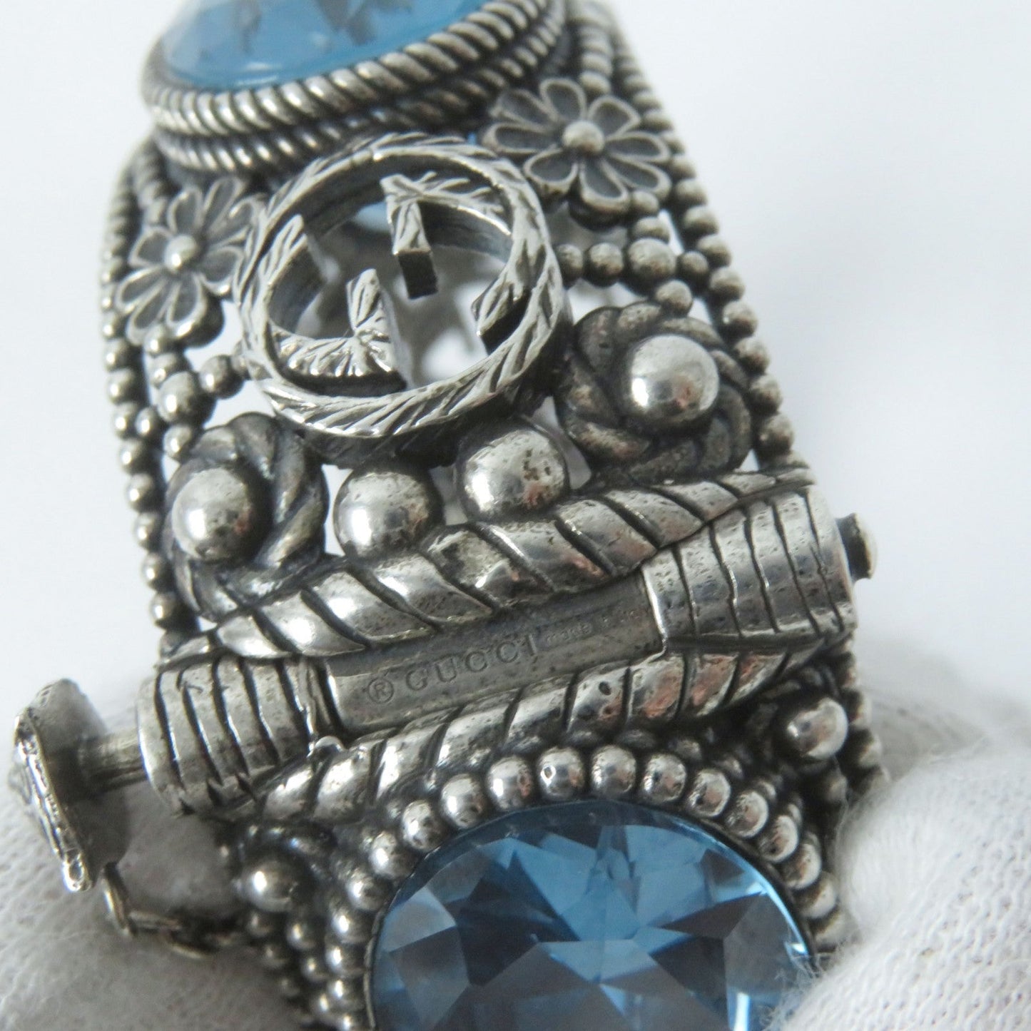 GUCCI bracelet AG925 Silver light blue 17