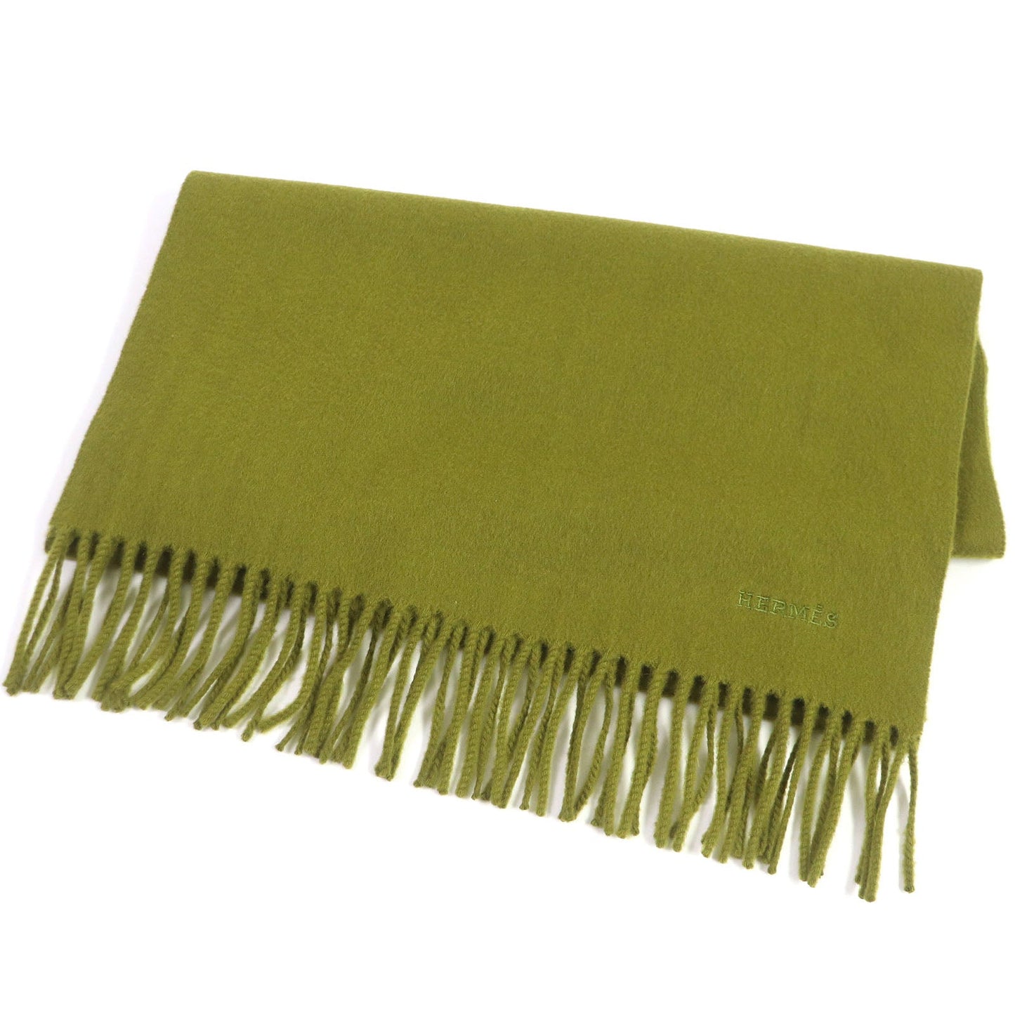 HERMES Scarf Main: 100% cashmere green mens Used