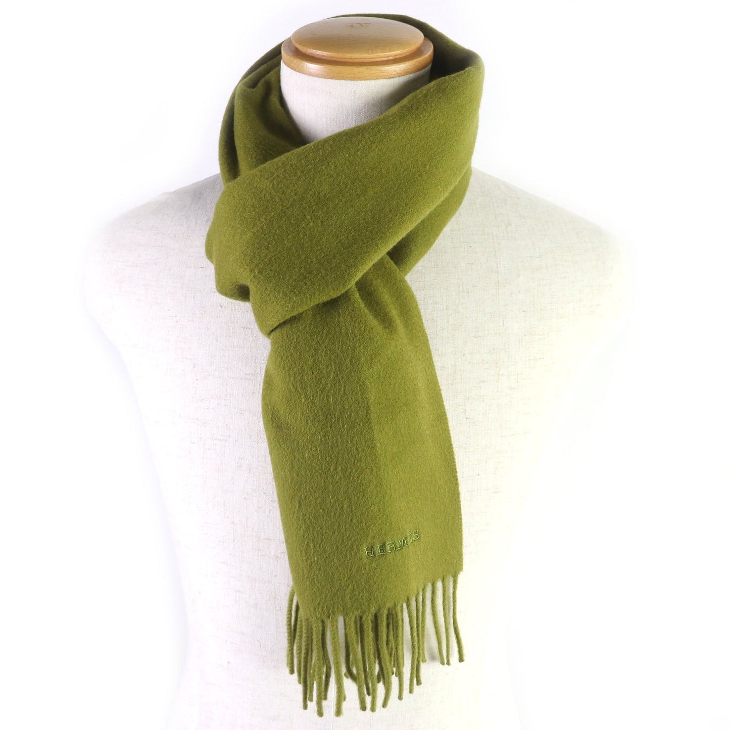 HERMES Scarf Main: 100% cashmere green mens Used