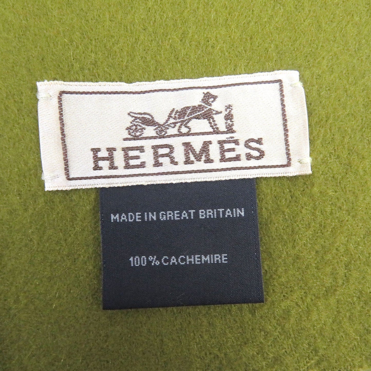 HERMES Scarf Main: 100% cashmere green mens Used
